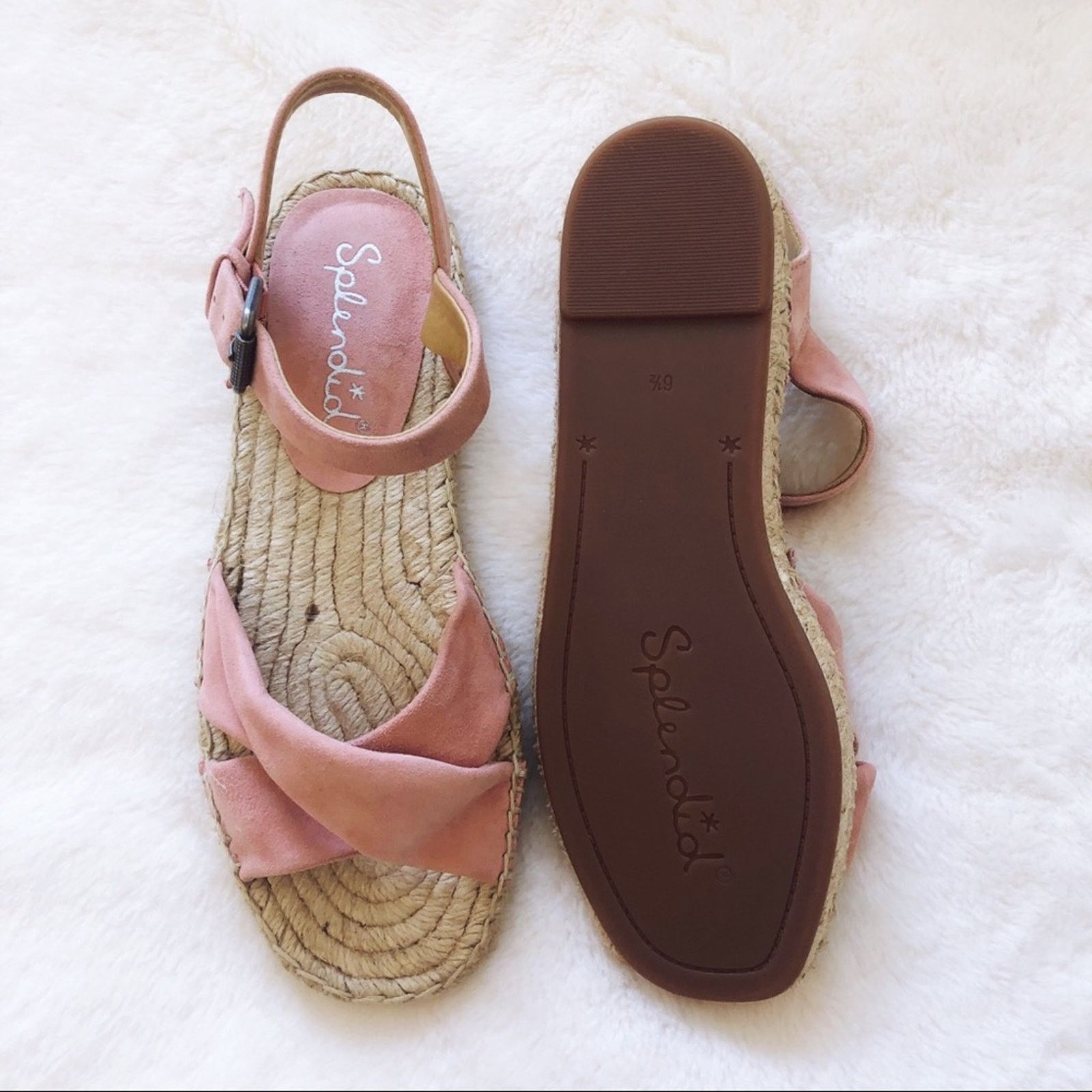 Other Splendid Pink Blush Suede Espadrille Sandals Size US 6.5 / IT 36.5 - 3 Thumbnail