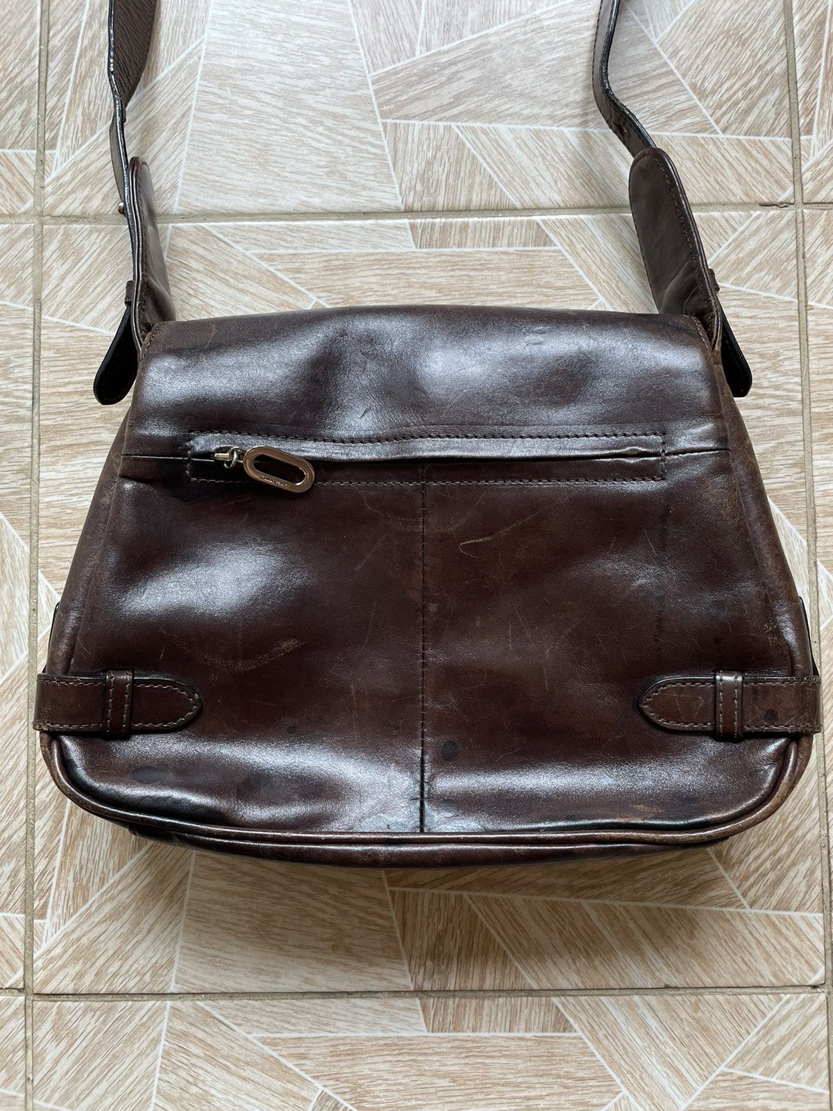 Vintage Retro Vintage Claudio Ferrici Leather Brown Shoulder Bag Size ONE SIZE - 8 Thumbnail