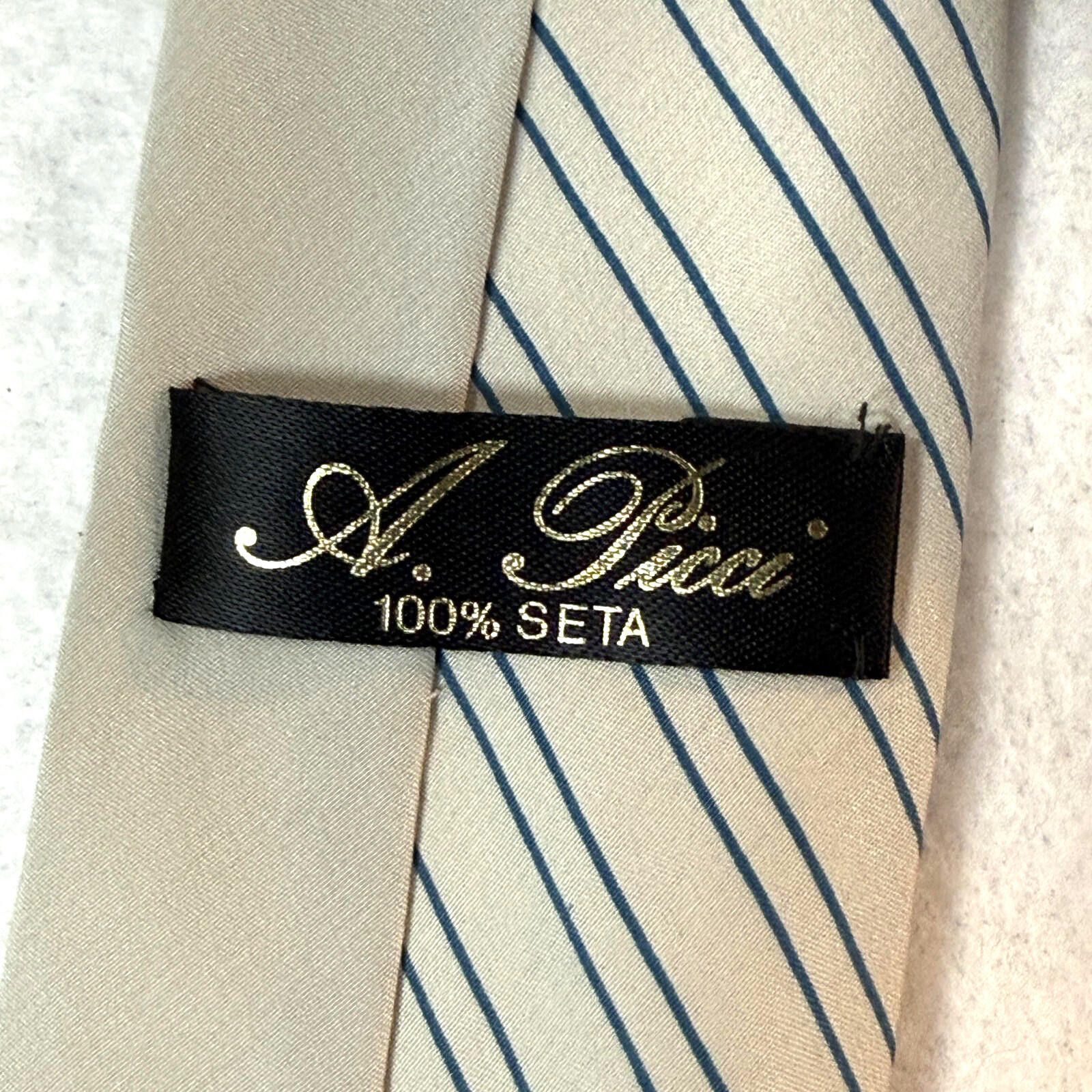 Other Vintage A. Pucci 100% Silk Tie Mens Striped Necktie Italy Size ONE SIZE - 2 Thumbnail