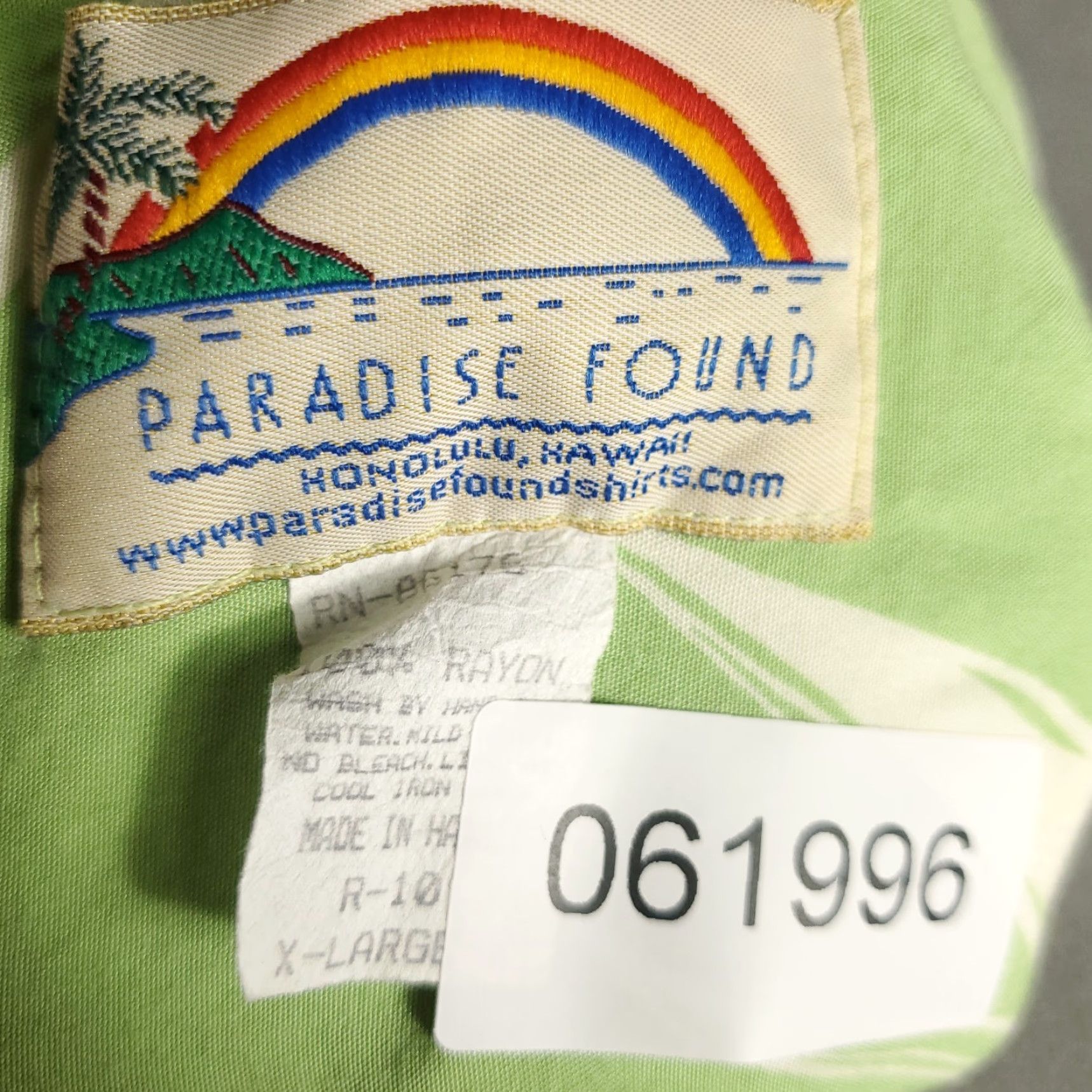 Paradise VINTAGE Paradise Men's Shirt XL Green Floral Hawaiian Button Up All Seasons Retro Size US XL / EU 56 / 4 - 7 Thumbnail