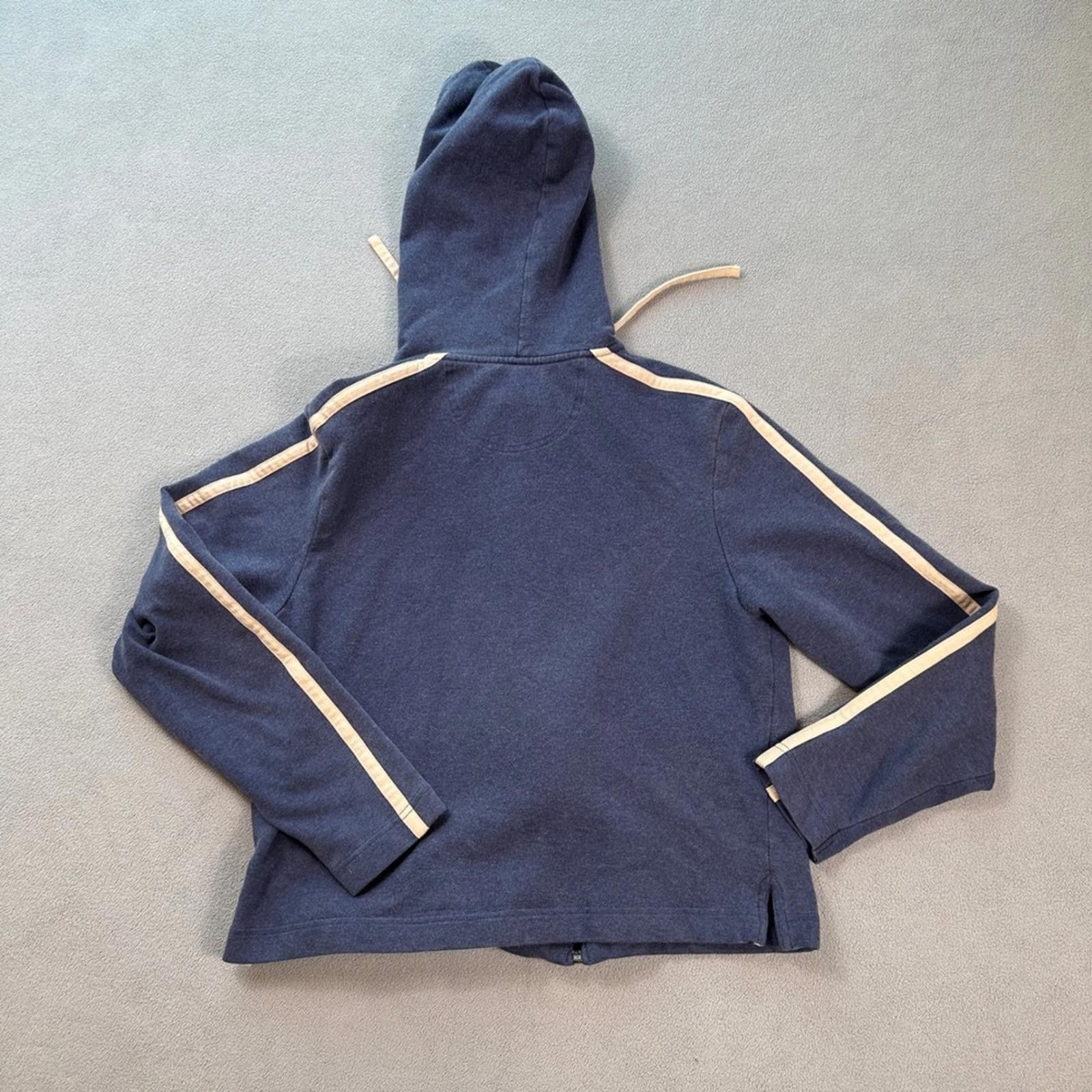 Faconnable Faconnable Mens Zip Up Hoodie Navy Blue w Tan Stripes Size M Size US M / EU 48-50 / 2 - 3 Thumbnail