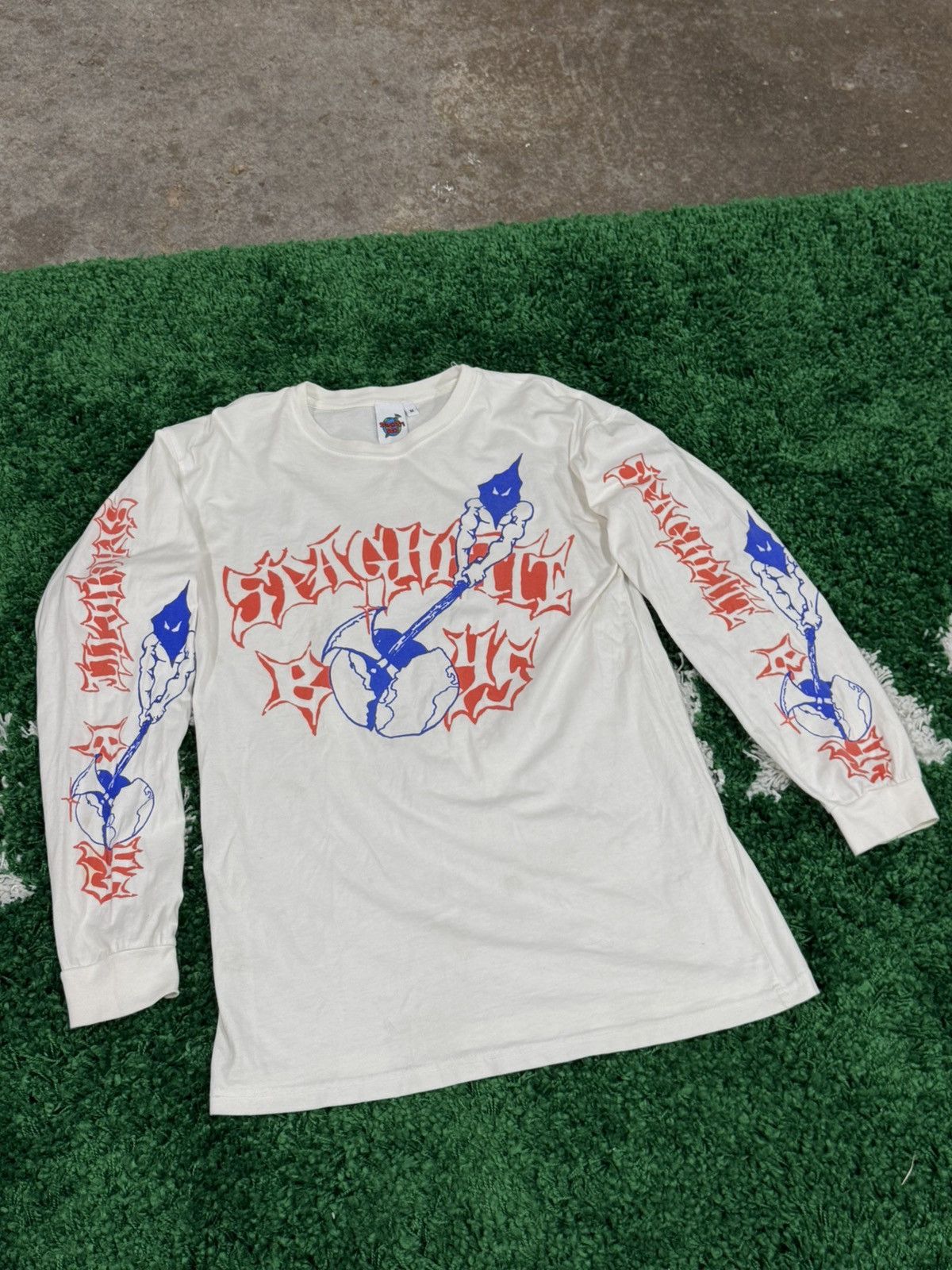 Spaghetti Boys RARE Spaghetti Boys Executioner White Long Sleeve Asspizza Size US M / EU 48-50 / 2 - 1 Thumbnail