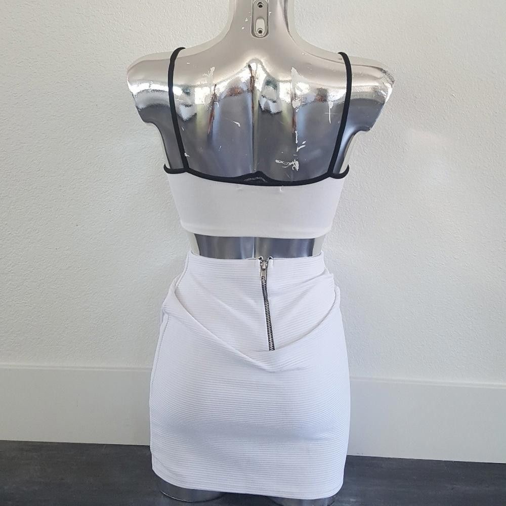 Designer White Black Caged Melville Cropped Tank Size ONE SIZE - 2 Thumbnail