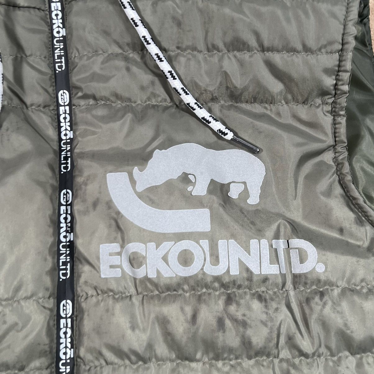 Ecko Unltd. × Marc Ecko Y2k Ecko Unltd Olive Green Hooded Puffer Vest Size Medium Size US M / EU 48-50 / 2 - 4 Thumbnail