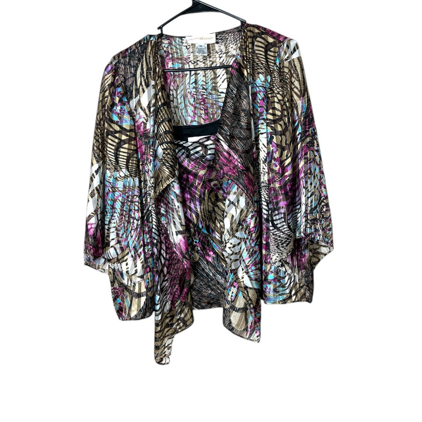 Other Jeanne Alexander 2 Pc Open Front Cardigan & Tank Top XL Size XL / US 12-14 / IT 48-50 - 1 Thumbnail
