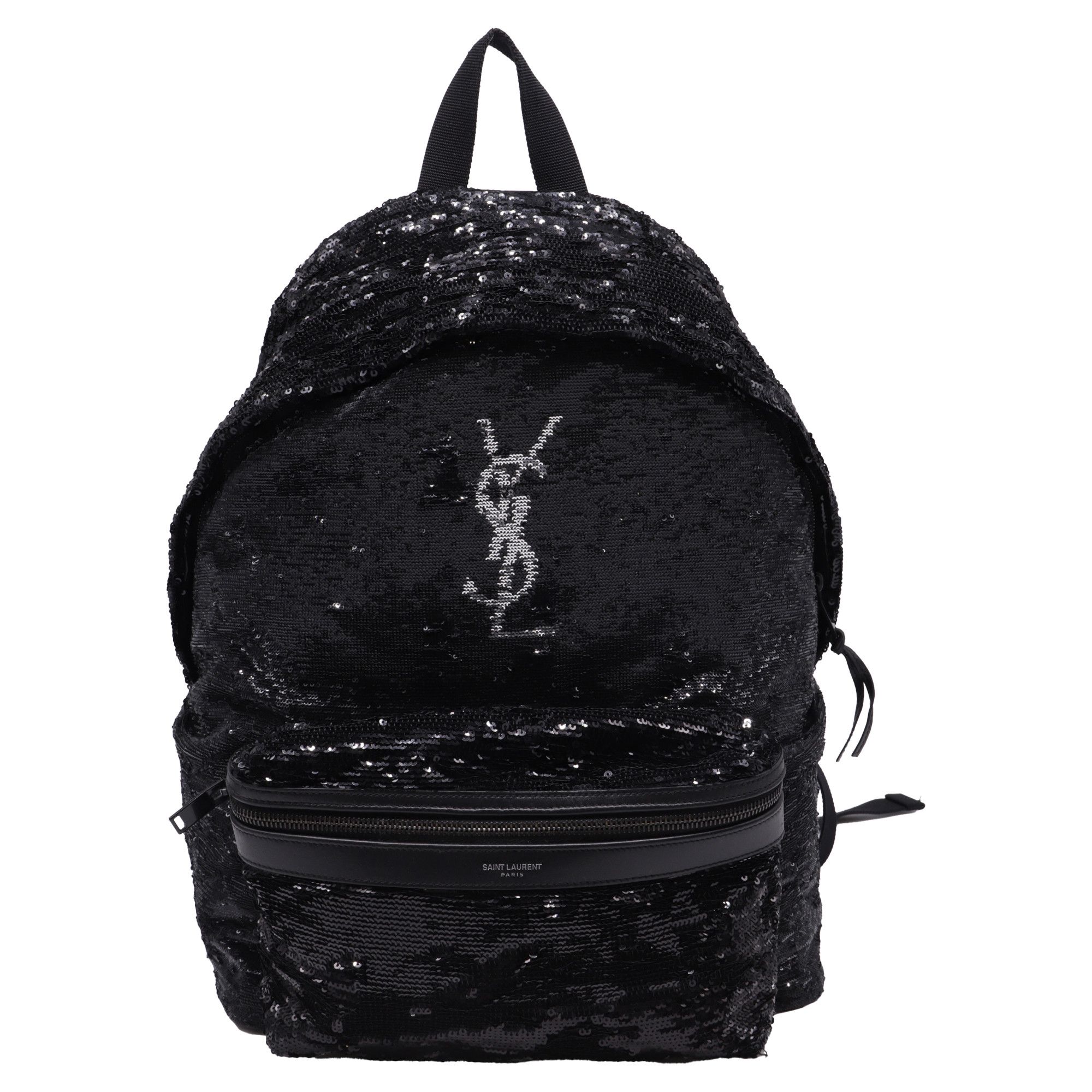 Yves Saint Laurent Saint Laurent Sequins City Backpack in Black Sequins Size ONE SIZE - 1 Thumbnail