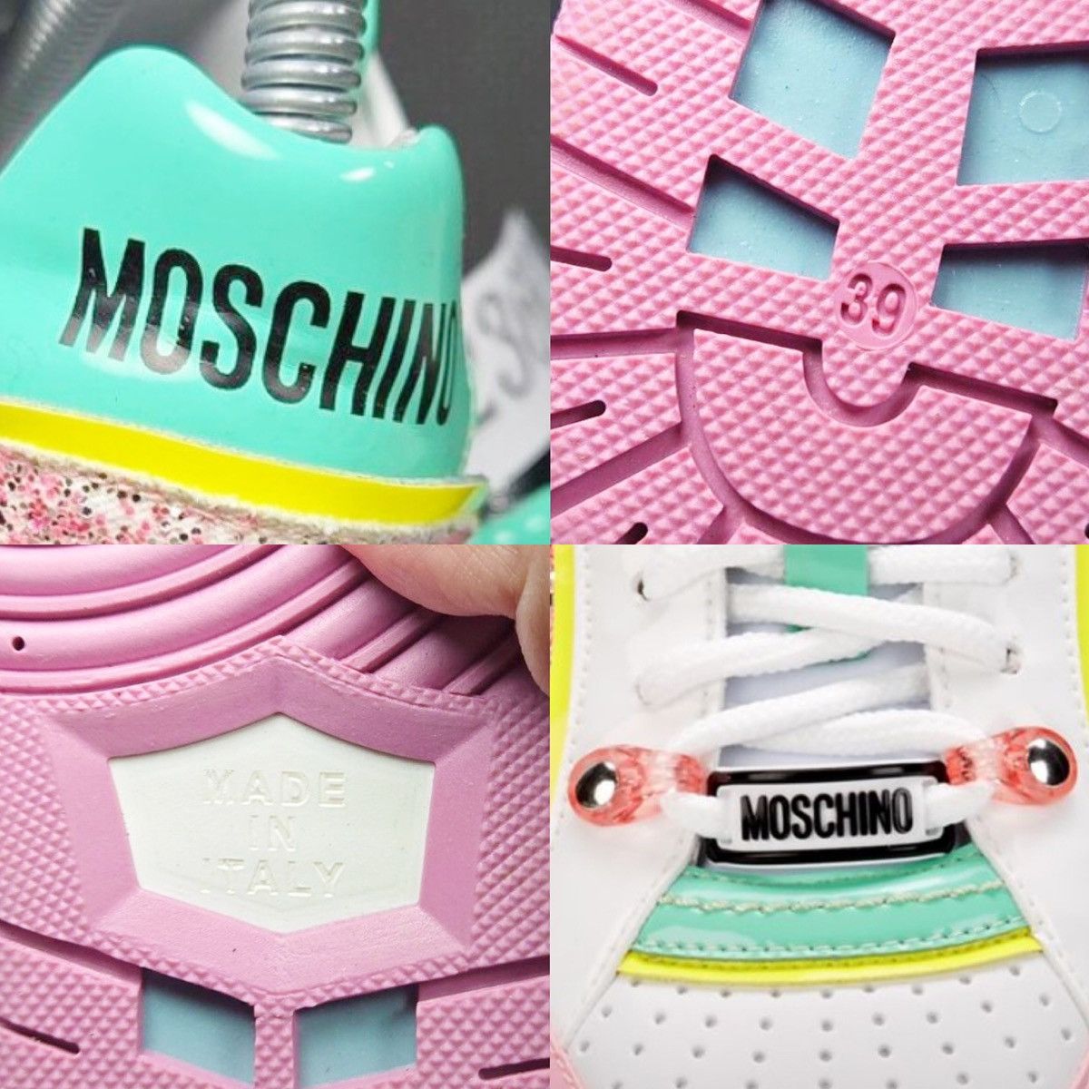 Moschino Authentic Moschino Pastel / Pink Glitter Low Top Sneakers Size US 8 / IT 38 - 10 Thumbnail