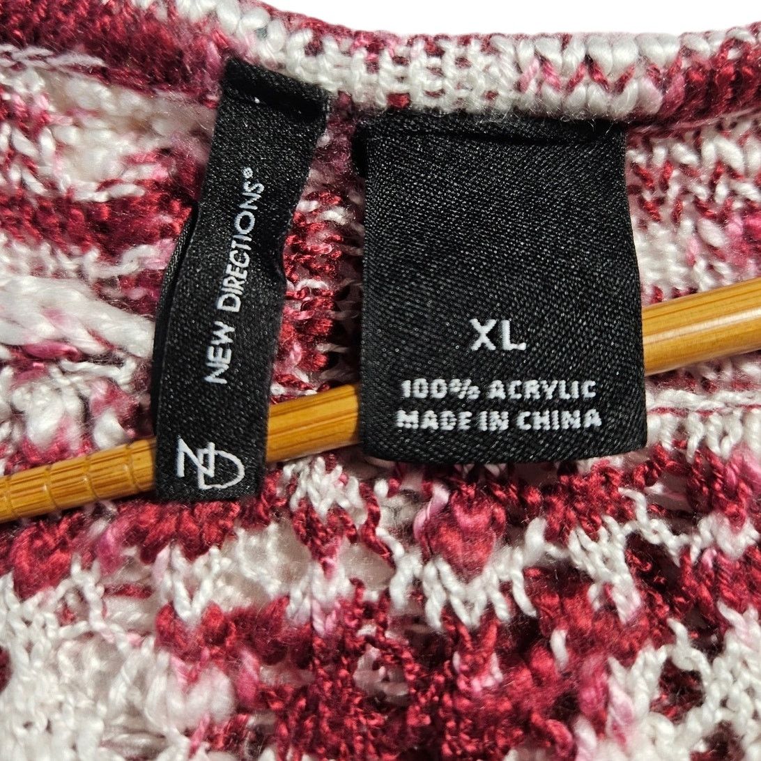 Other New Directions Crochet Sweater Bell Sleeves Sz. XL Raspberry Size XL / US 12-14 / IT 48-50 - 6 Thumbnail