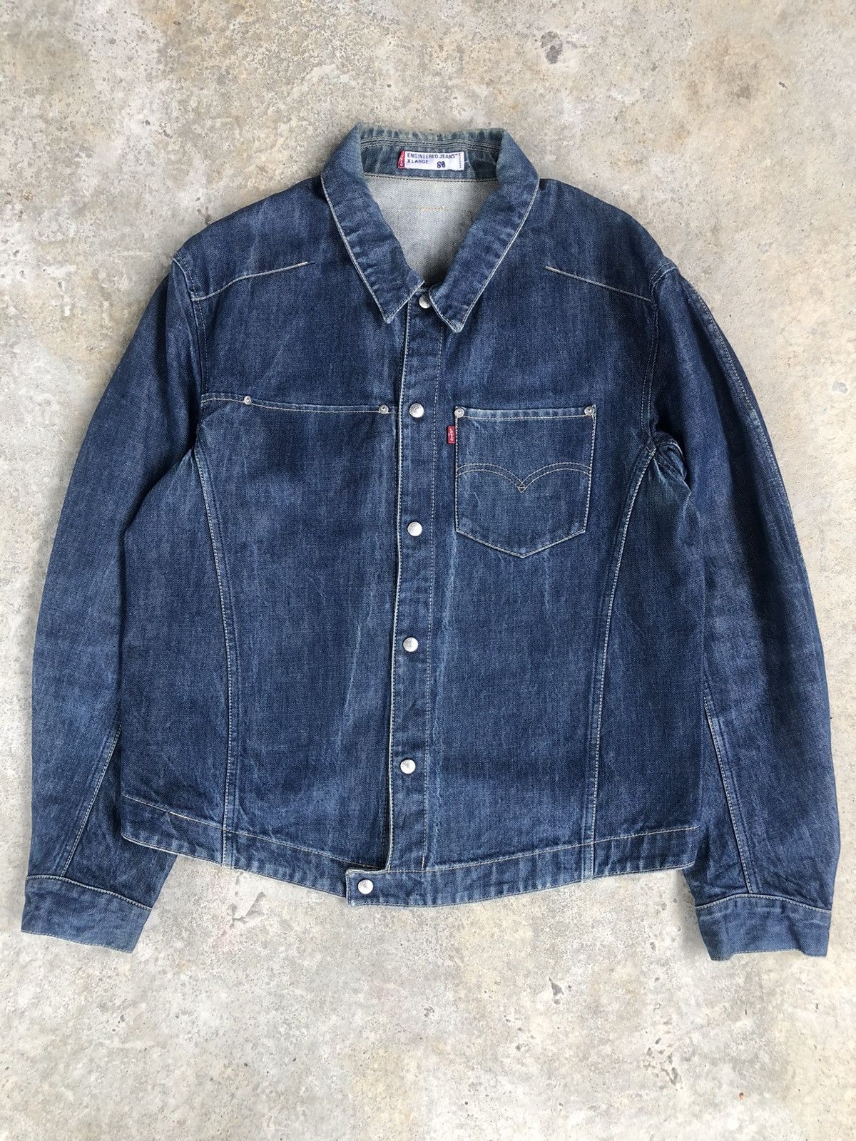Levi's Y2k Levis Engineered Type 1 Denim Jacket Distressed Denim Size US XL / EU 56 / 4 - 1 Thumbnail