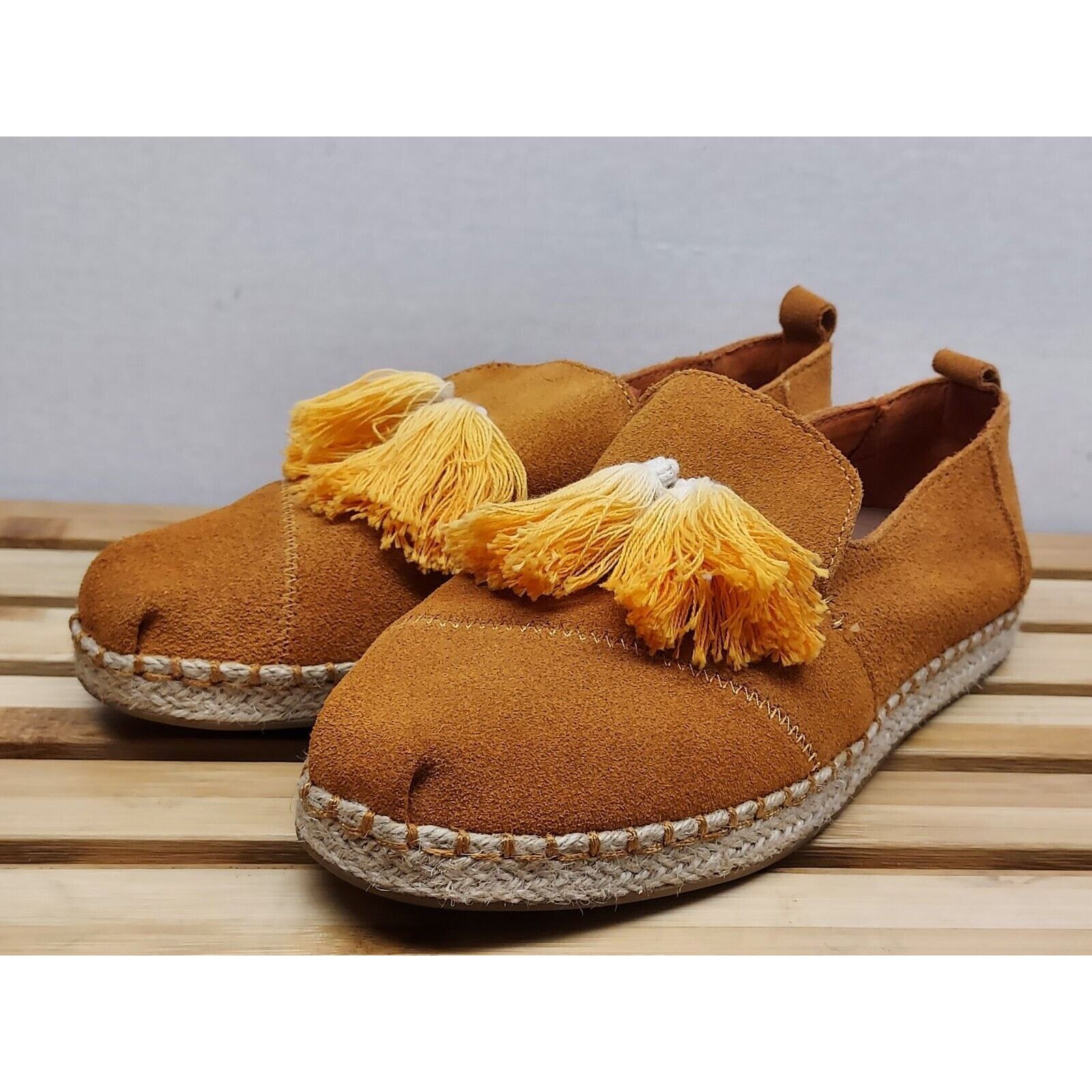 Toms TOMS Womens | Brown | Tassled Suede Slip On Shoes Size 8.5 Size US 8.5 / IT 38.5 - 1 Thumbnail