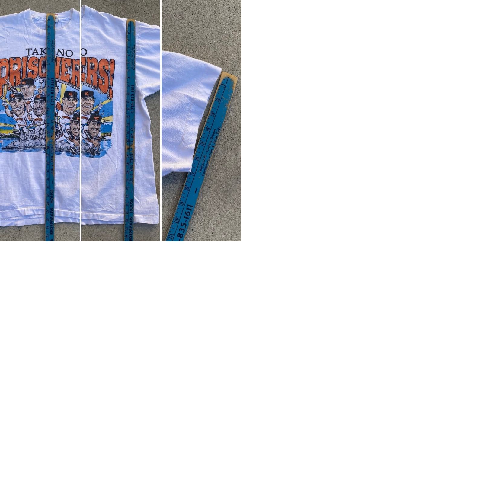 Fruit Of The Loom VINTAGE Fruit of the Loom T-Shirt San Francisco Giants Caricature White XL Mens Short Sleeve Graphic Print Sports California 1980s 1990s Size US XL / EU 56 / 4 - 12 Thumbnail