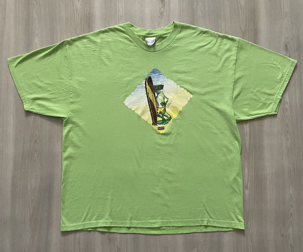 Vintage VTG Y2K Geico Insurance Gecko Surfboard Tee Sz XL Size US XXL / EU 58 / 5 - 2 Thumbnail