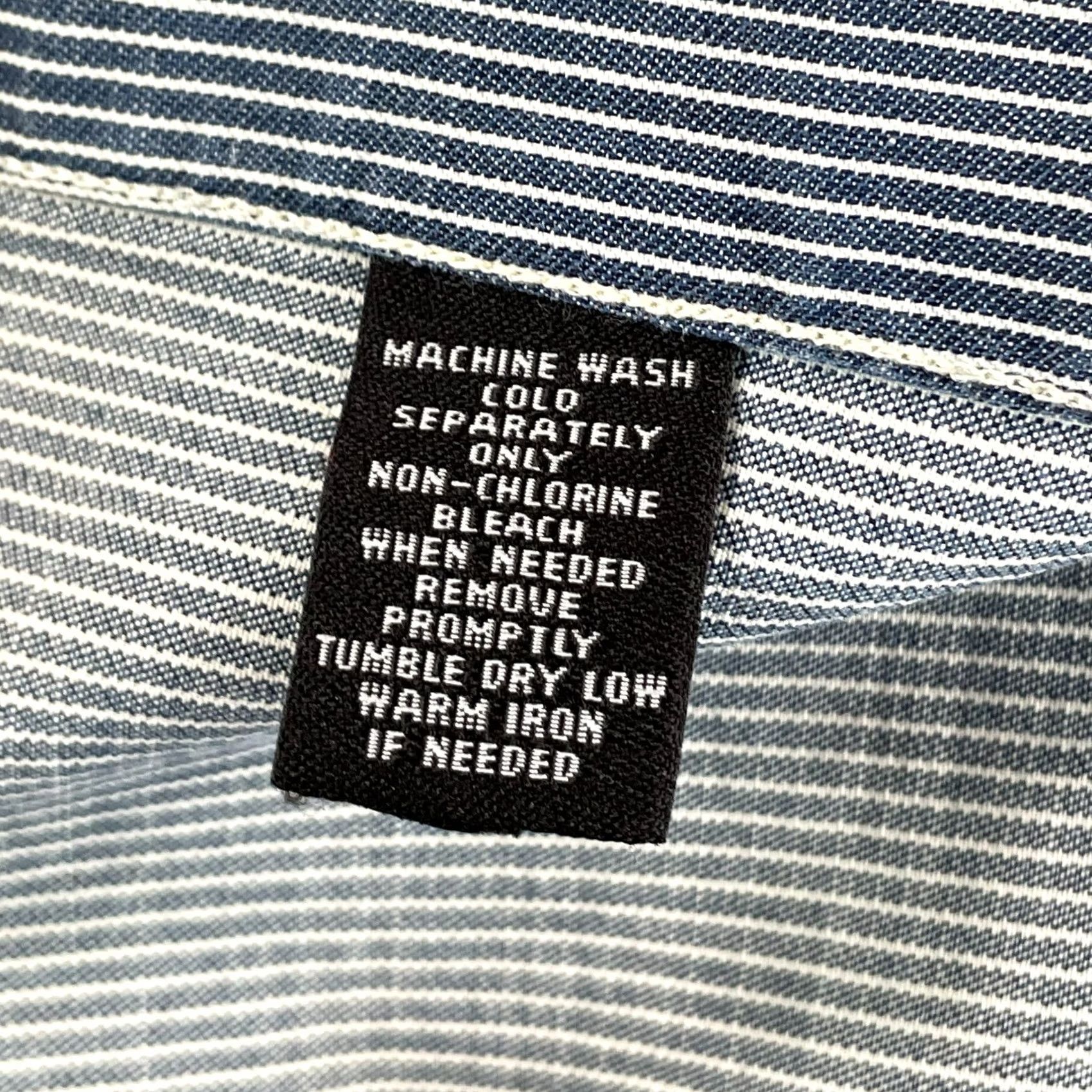 Ralph Lauren Ralph Lauren Black Label Workshirt Man Large Blue Striped Long Sleeve Button-Up Shirt Size US L / EU 52-54 / 3 - 8 Thumbnail