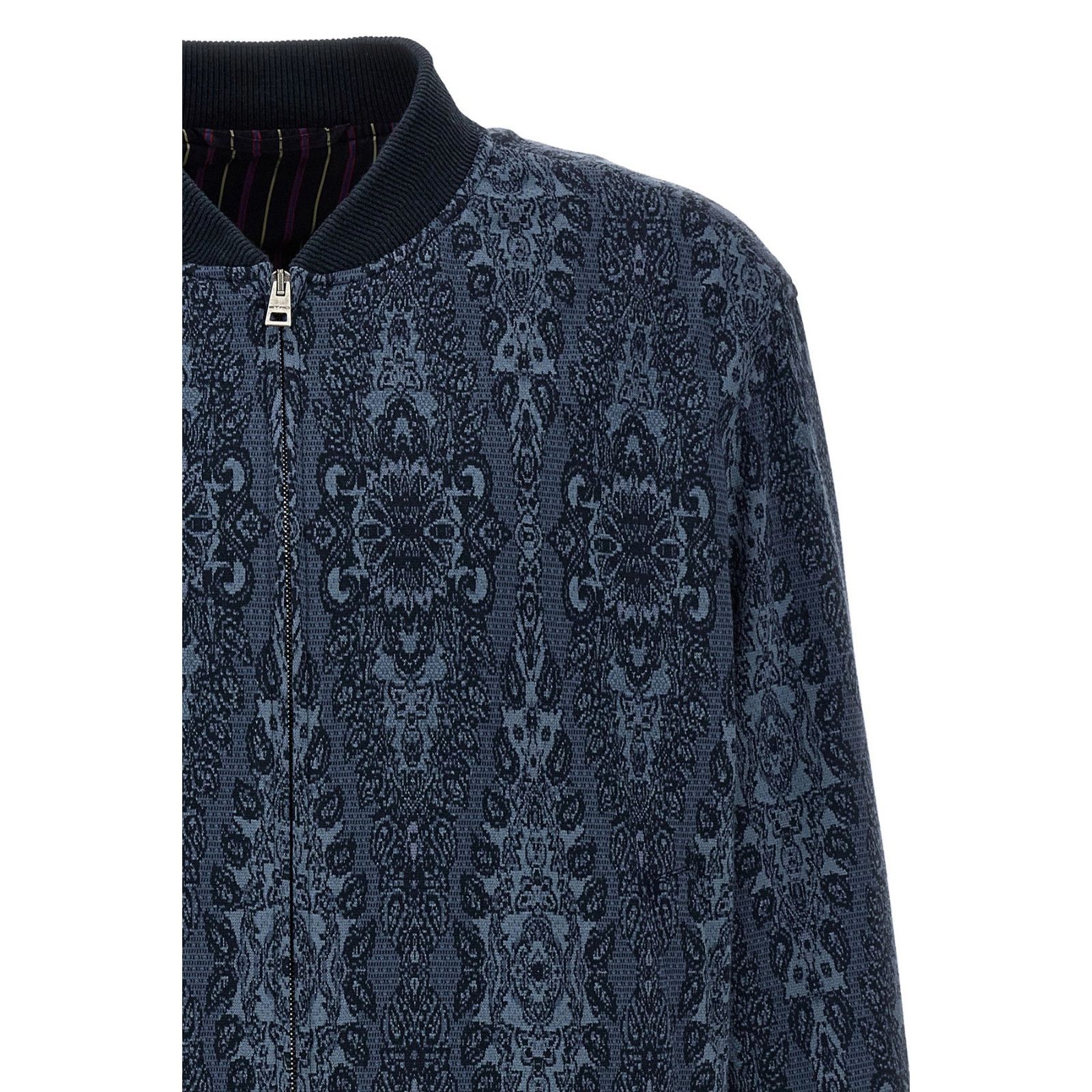 Etro ETRO Jacquard Blue Bomber Jacket New & Authentic (Men's size Size US XL / EU 56 / 4 - 3 Thumbnail