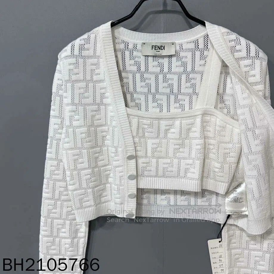 Fendi FENDI Monogram Cardigan Skirt Vest Set. Size US S / EU 44-46 / 1 - 4 Thumbnail