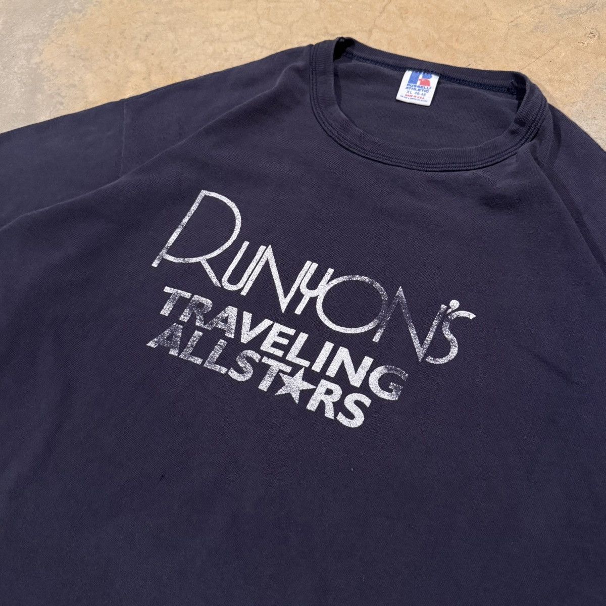 Vintage 1980s Runyon’s Traveling Allstars Faded Wrestling Tee ERD Size US L / EU 52-54 / 3 - 3 Thumbnail