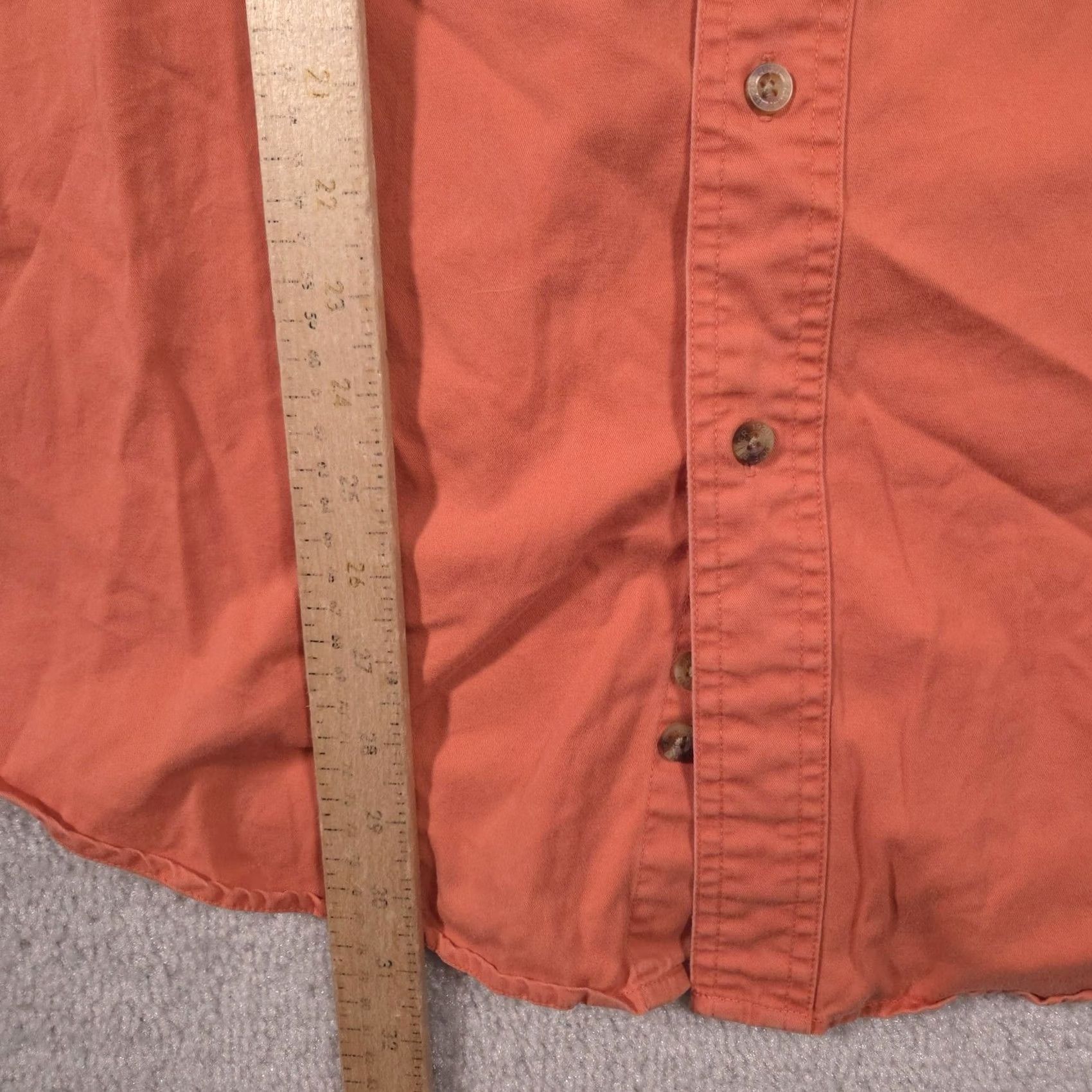 Eddie Bauer Eddie Bauer Shirt Mens Large Orange Solid Twill Button Front Short Sleeve Casual Size US L / EU 52-54 / 3 - 7 Thumbnail