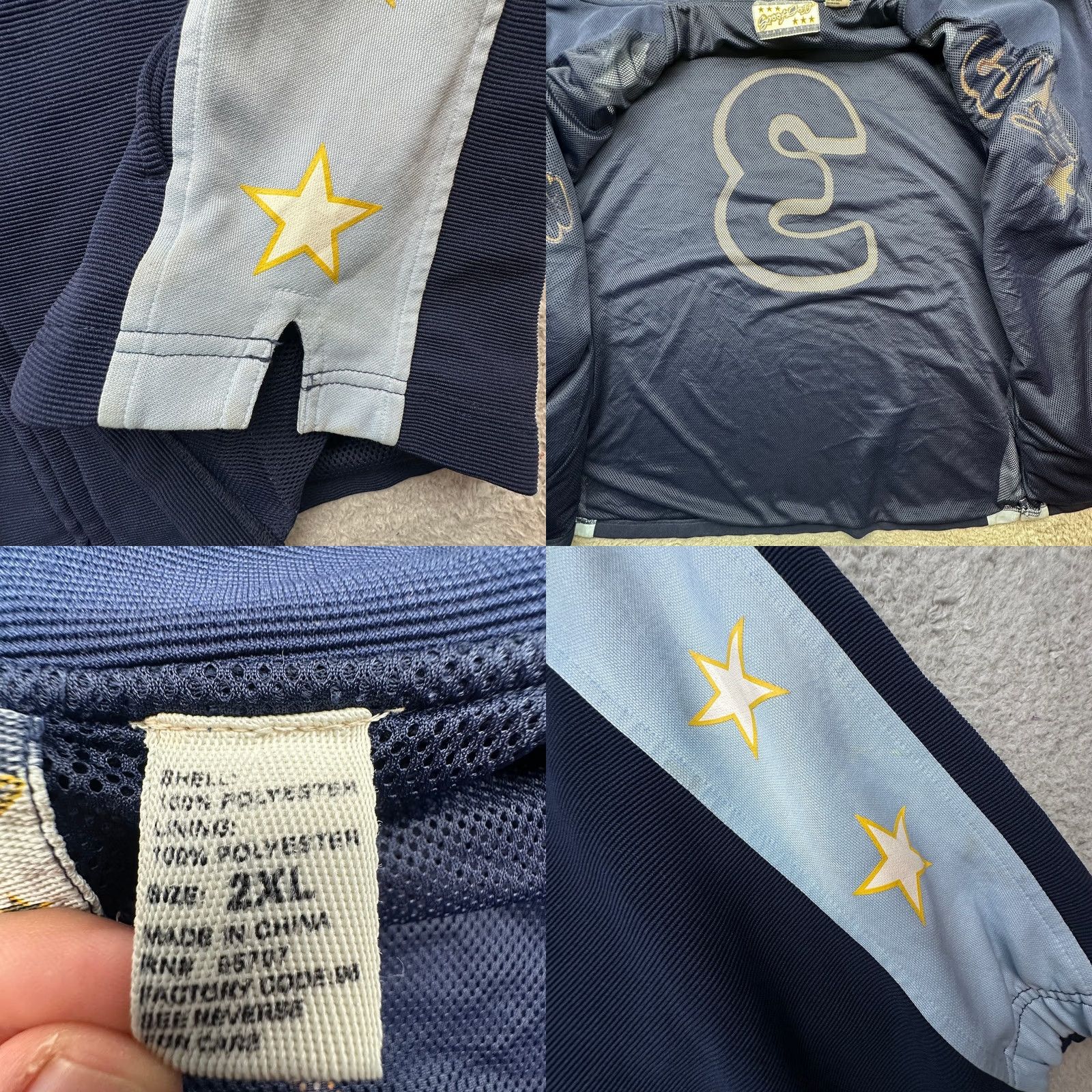 Vintage VINTAGE Snoop Dogg Branded Apparel #3 Varsity Warm Up Jacket Mens 2XL Hip Hop Blue Solid Zip Coat Pattern Jacket Long Sleeve College style Size US XXL / EU 58 / 5 - 8 Thumbnail