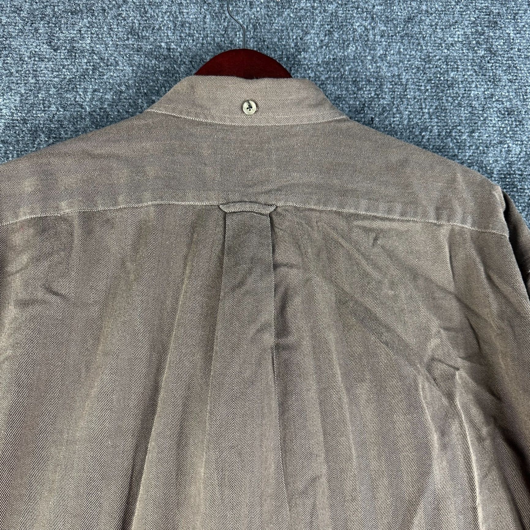 Faconnable Faconnable Shirt Mens XL Brown Cotton Button-Down Pocket Logo Size US XL / EU 56 / 4 - 7 Thumbnail