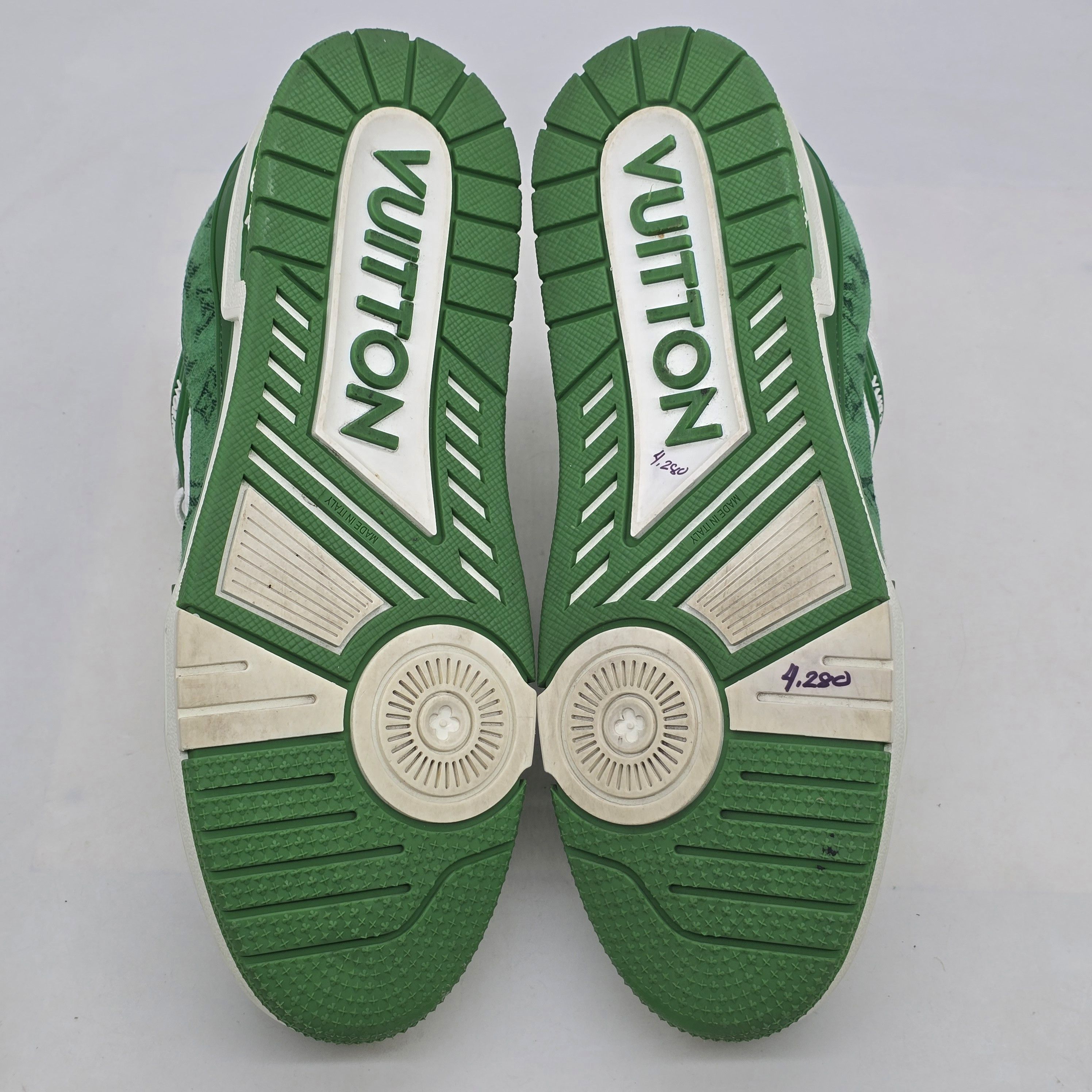Louis Vuitton Louis Vuitton - Green Denim Monogram White Trainers Size US 10 / EU 43 - 8 Thumbnail