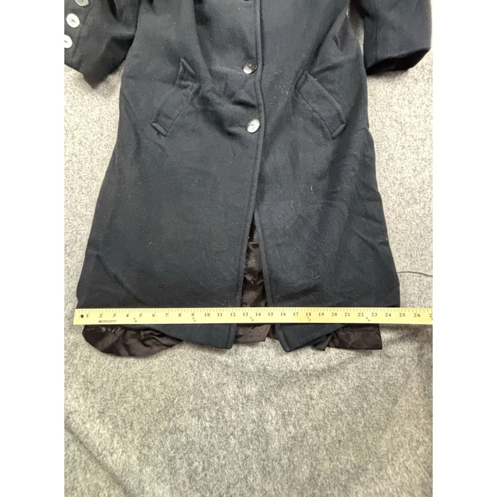 Preston & York VINTAGE Preston & York Women's Peacoat Black Wool Coat Regular Size 10 Lined Button Size L / US 10 / IT 46 - 4 Thumbnail