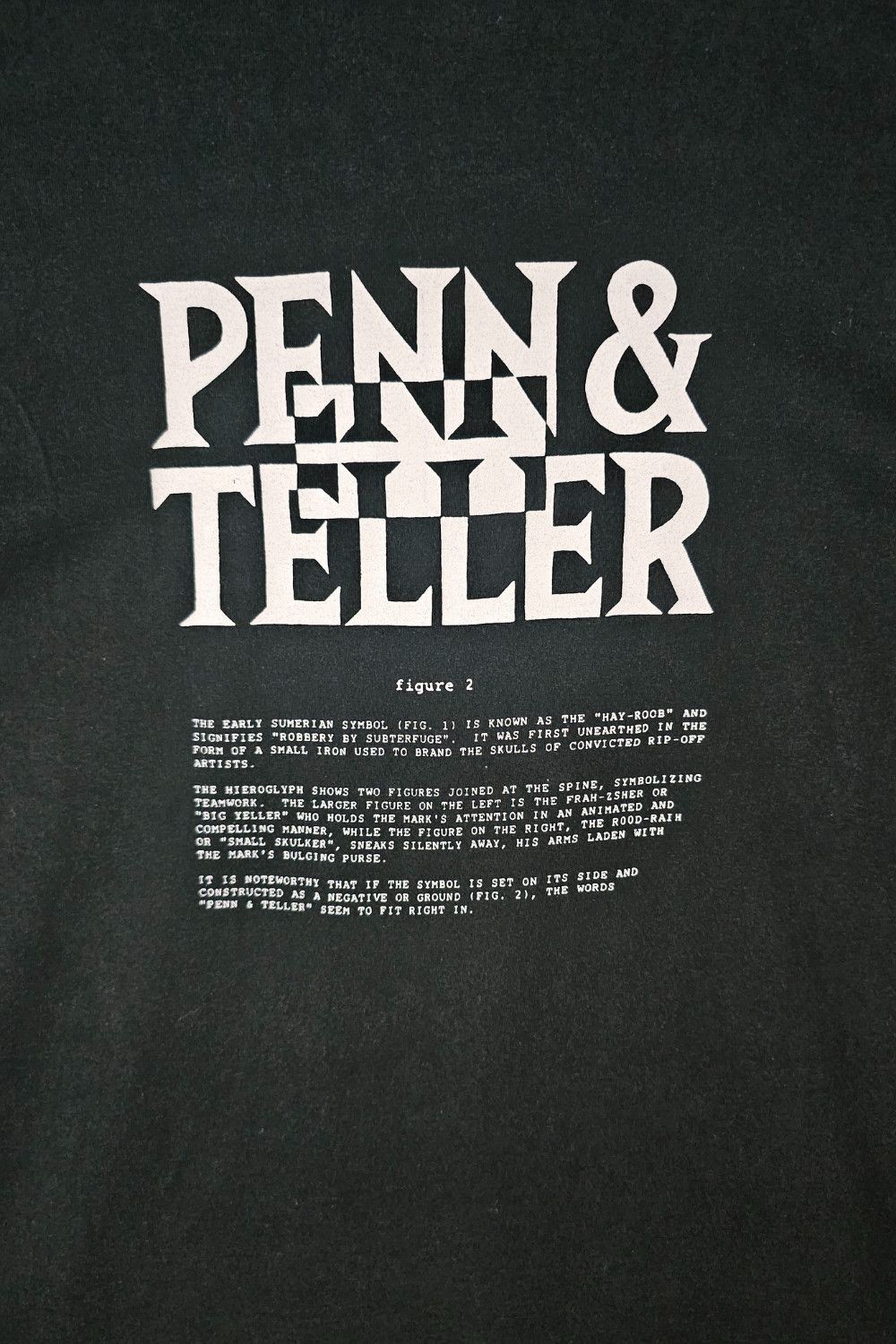 Fruit Of The Loom 1990s Penn & Teller “Figure 1 / Figure 2” Tee - XL - USA Size US XL / EU 56 / 4 - 7 Thumbnail