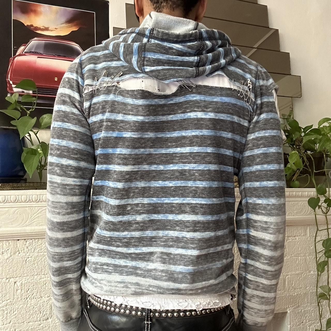 Other ASTROBOI* Blue Striped Punk Safety Pin Sweatshirt - Medium Size US M / EU 48-50 / 2 - 5 Thumbnail