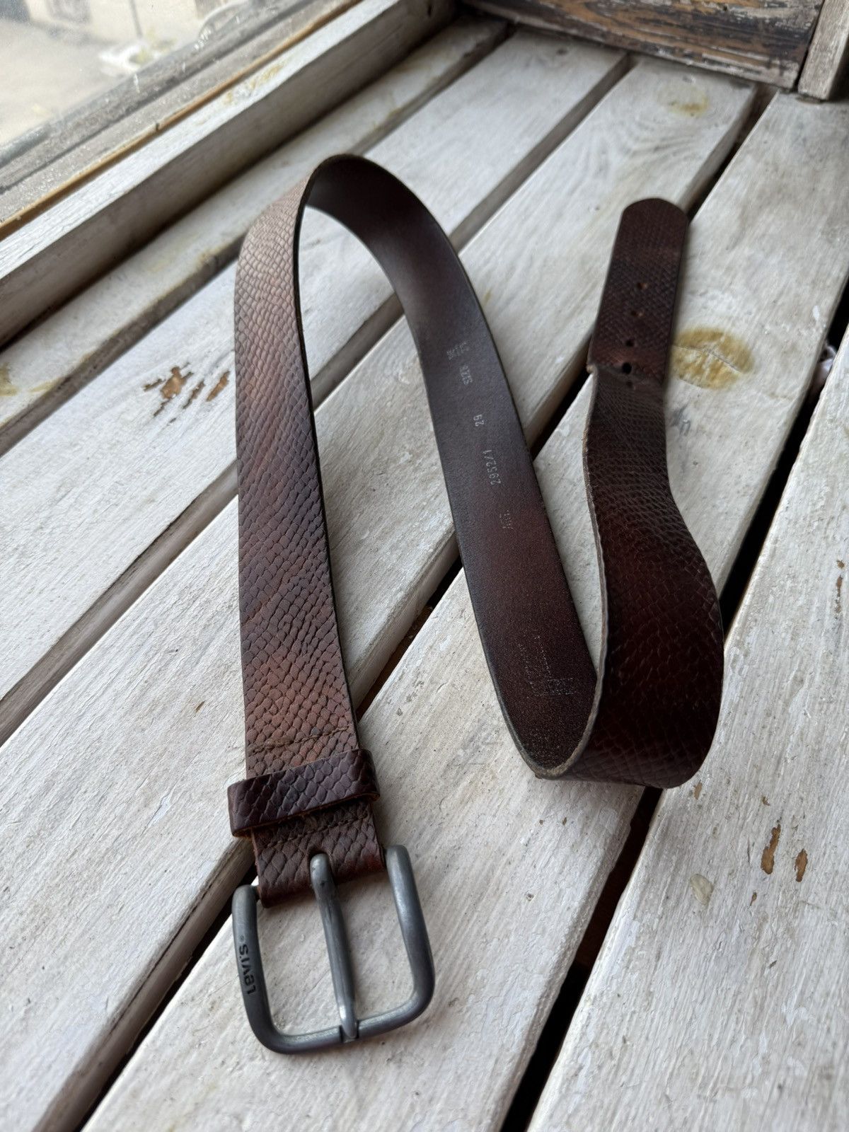 Levi's × Levi's Vintage Clothing × Vintage Cowboy 90s Levi’s Leather Black Belt Made In Italy Size ONE SIZE - 1 Thumbnail