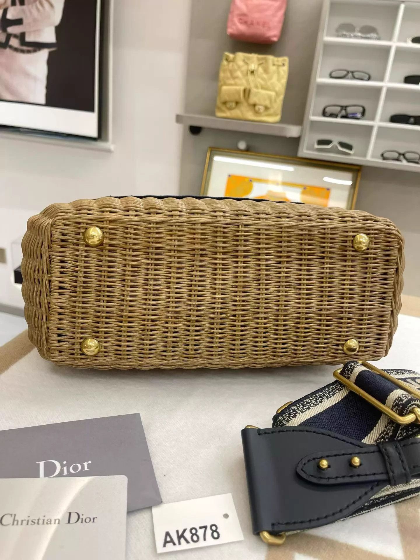 Dior DIOR Runway Wicker Basket Oblique Blue Picnic Bag Size ONE SIZE - 7 Thumbnail