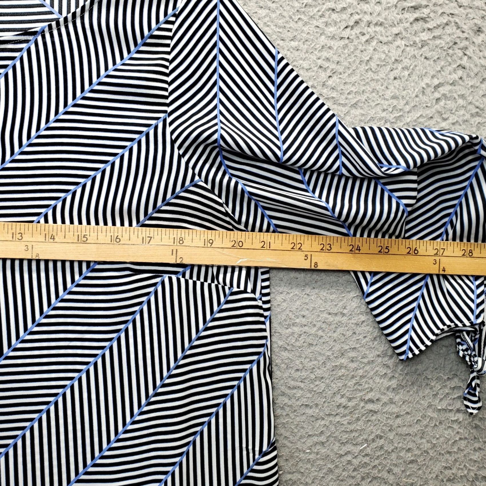 Talbots Talbots Blouse Womens Large Multicolor Striped Stretch Tie Sleeve Round Neck Shirt Womens Size L Size L / US 10 / IT 46 - 5 Thumbnail