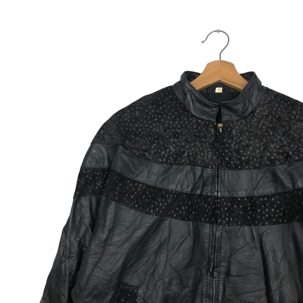 Genuine Leather 🔥VINTAGE UNBRANDED LEATHER BOMBER JACKET ISSEY MIYAKE Size US M / EU 48-50 / 2 - 9 Thumbnail