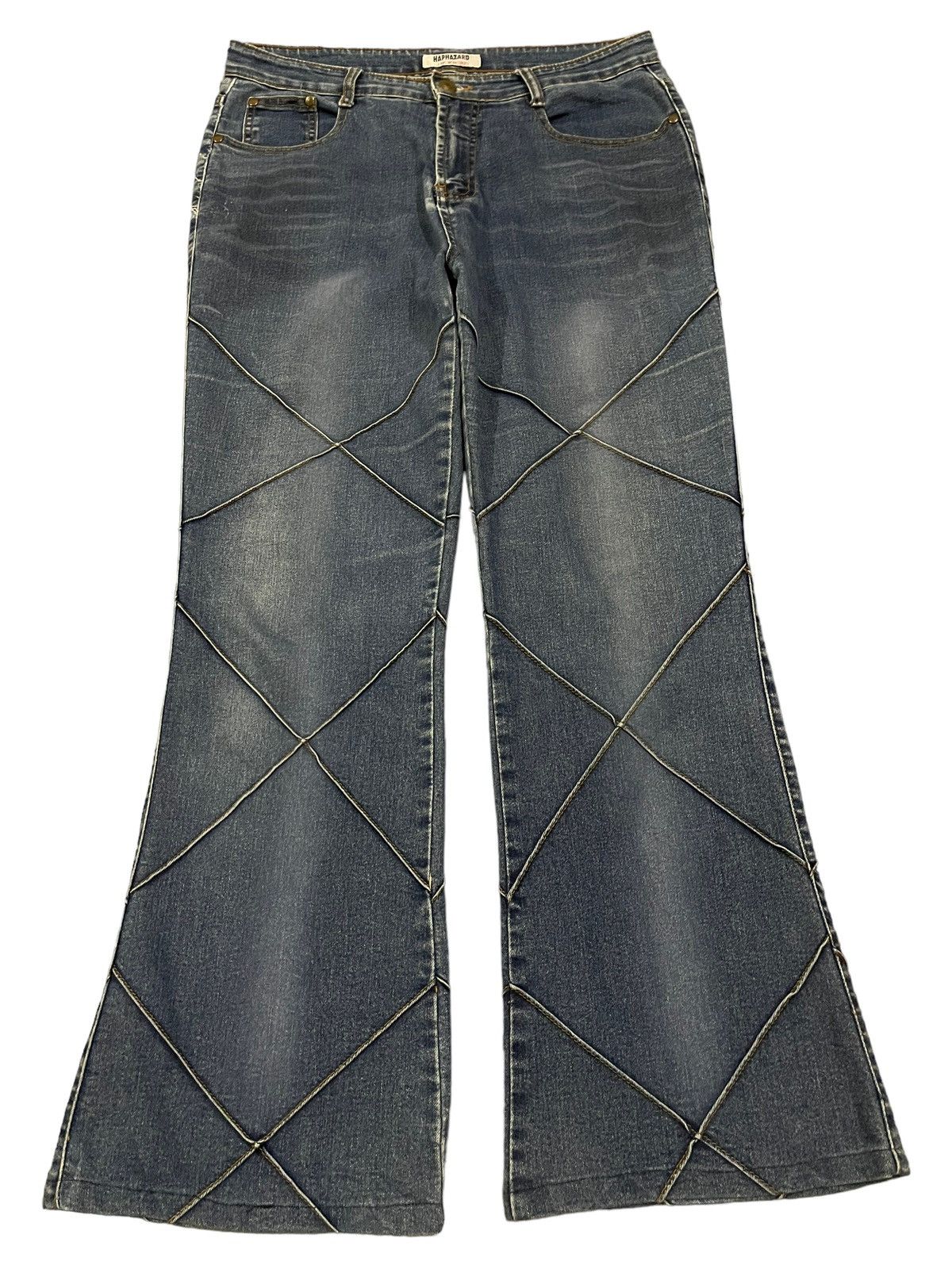 Hysteric Glamour Vintage Japanese Brand Faded Wash Patch Line Style Jeans Size US 31 - 1 Thumbnail