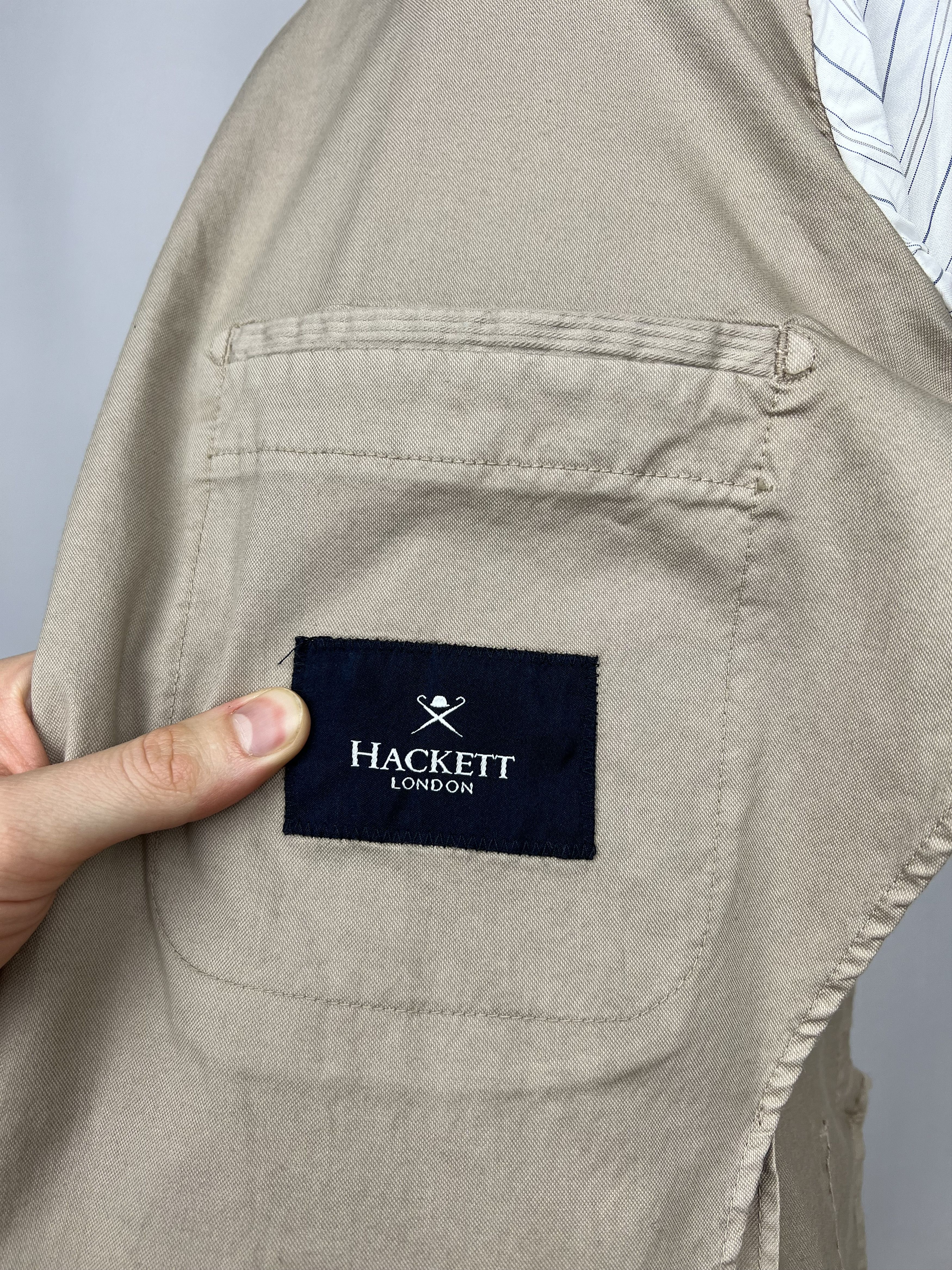 Hackett London Solid Stretch Cotton Unlined Casual Sport Coat Size 36R - 10 Thumbnail