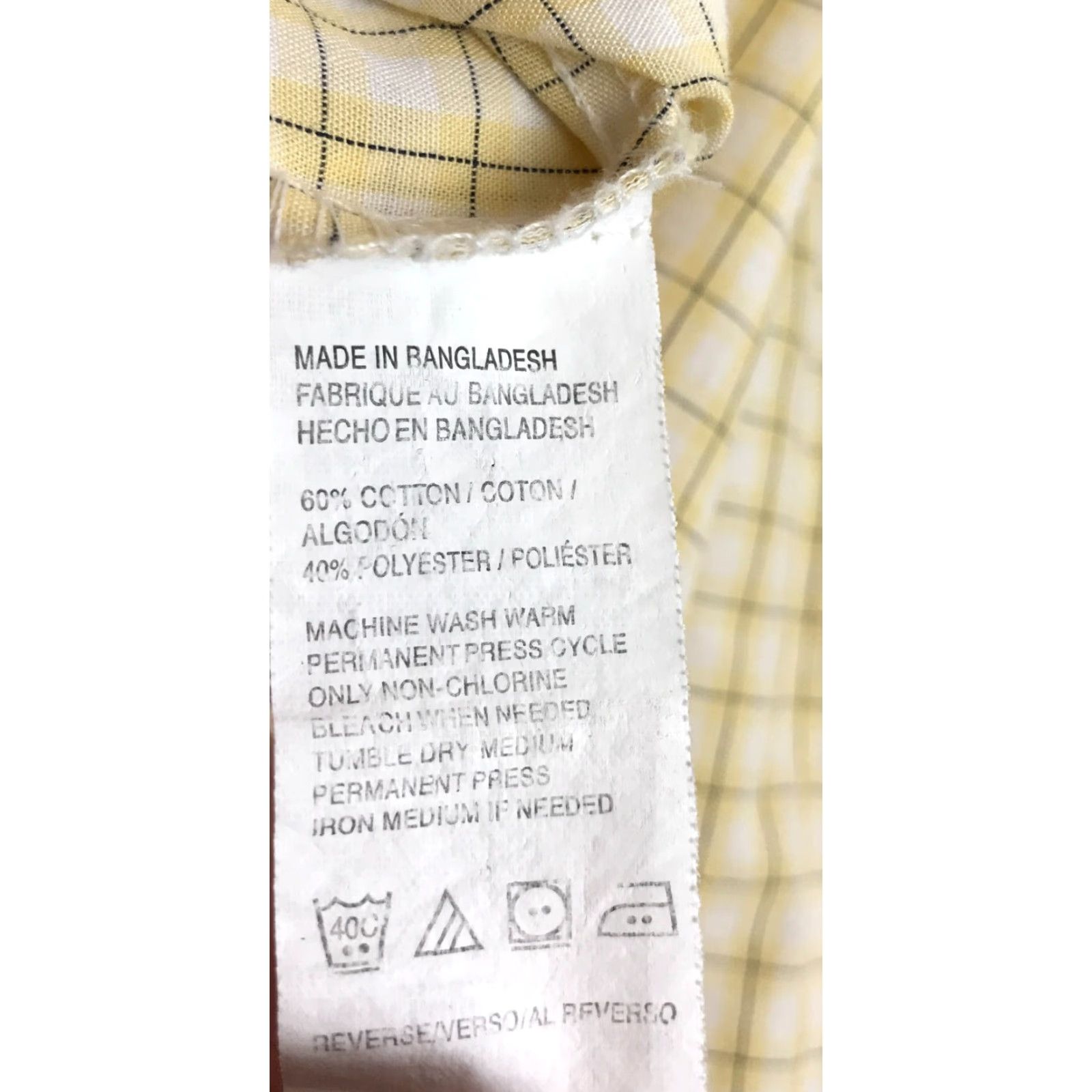 Van Heusen Van Heusen Shirt Men XL 17-17.5 White Yellow Check Button-Up Short Sleeve Casual Size US XL / EU 56 / 4 - 7 Thumbnail