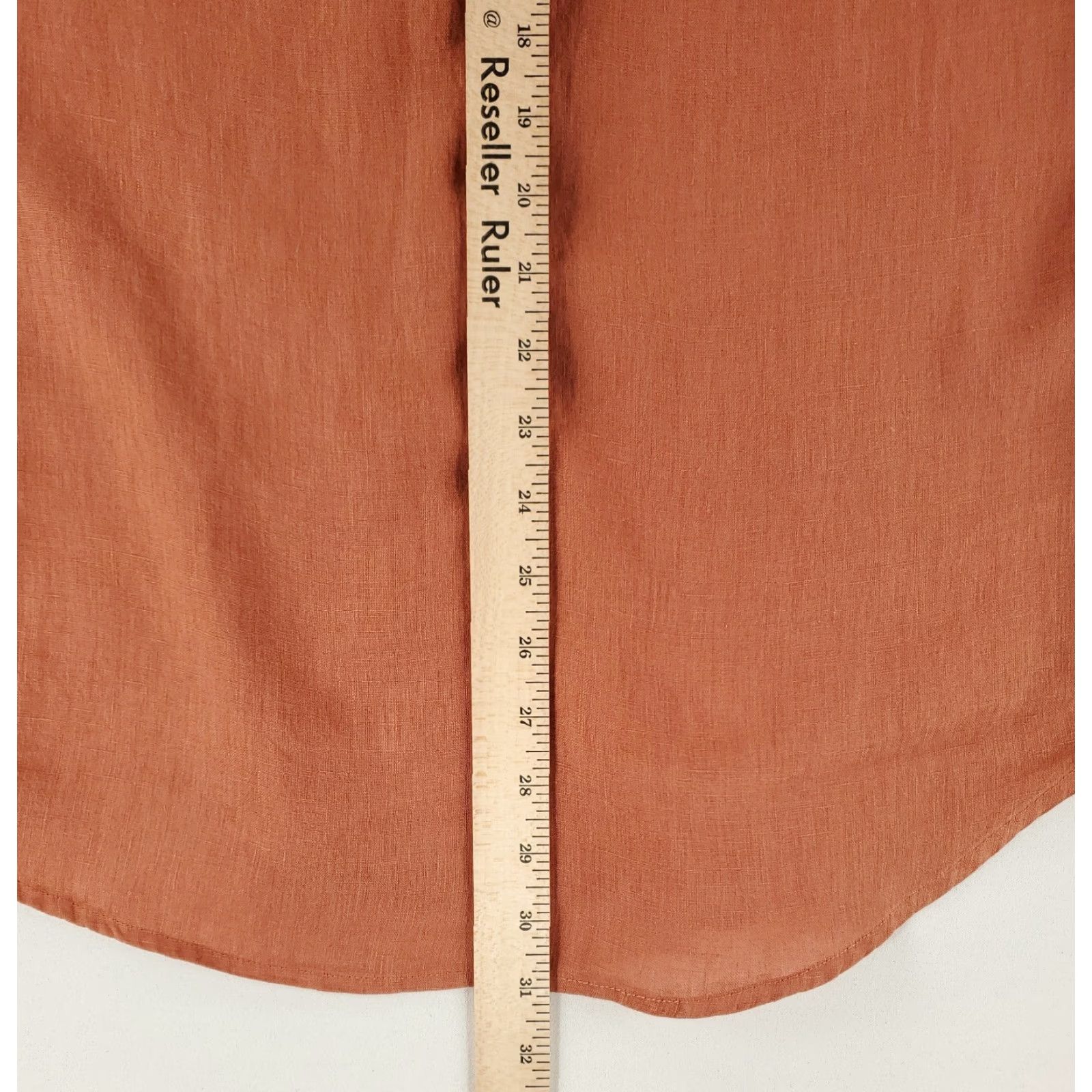 Taylor Stitch Taylor Stitch Shirt Long Sleeve 100% Linen Burnt Orange Lightweight Mens L 42 Shirt Mens L Orange Linen Burnt Orange Size US L / EU 52-54 / 3 - 5 Thumbnail