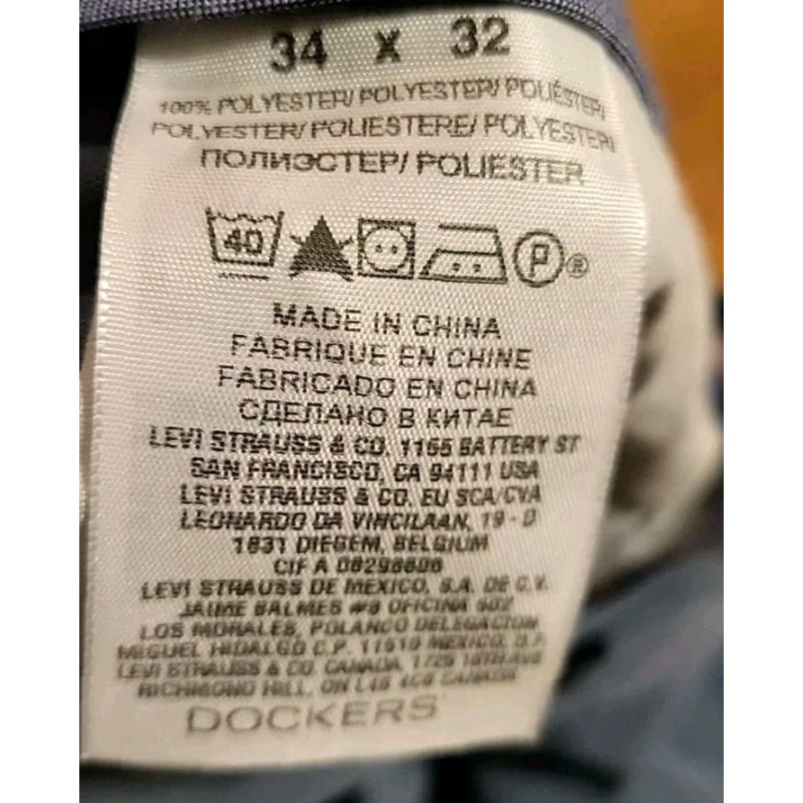 Dockers DOCKERS Flat Front Pants 34x32 Marine Blue Mens Regular Straight Zip Button Pockets Logo Khakis Golf Collection Size US 34 / EU 50 - 3 Thumbnail