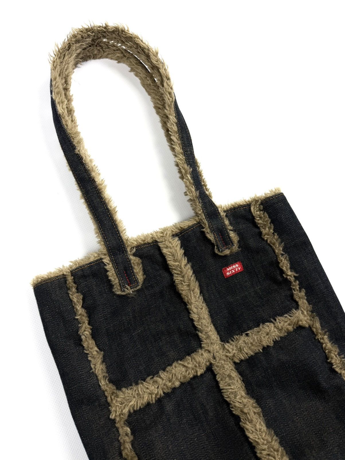 Miss Sixty Miss Sixty Y2K Denim Fur Shoulder Bag Archive Rare McBling Size ONE SIZE - 9 Thumbnail