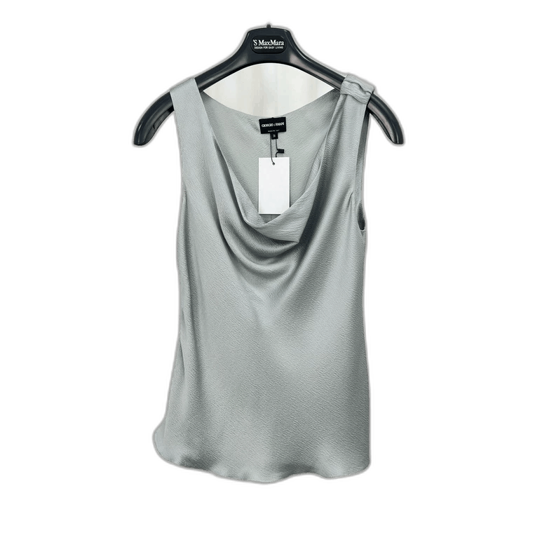 Emporio Armani Giorgio Armani Cowl Neck Silk Top Size M / US 6-8 / IT 42-44 - 1 Thumbnail