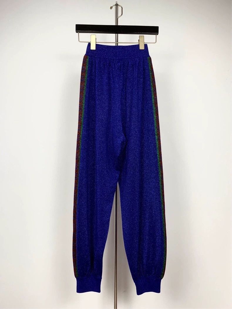 Gucci Gucci Size S Blue wool gold silk silver thread fine flash Size US 30 / EU 46 - 2 Thumbnail