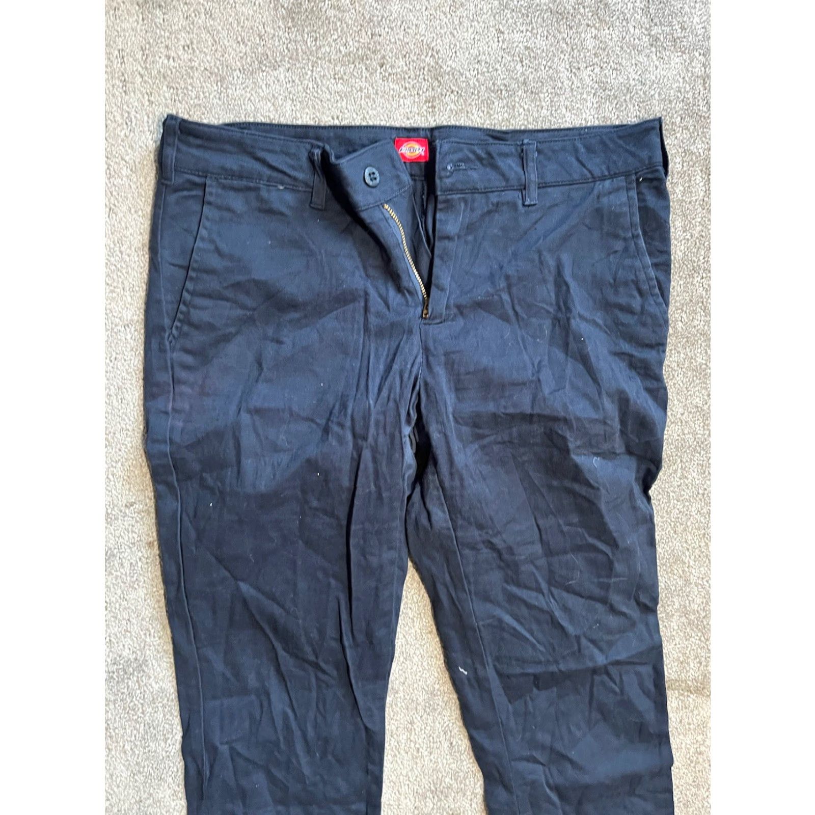 Dickies VINTAGE Dickies Women's Pants Skinny Size 9 Regular Navy Blue Cotton Spandex Casual Office Size 30" / US 8 / IT 44 - 2 Thumbnail