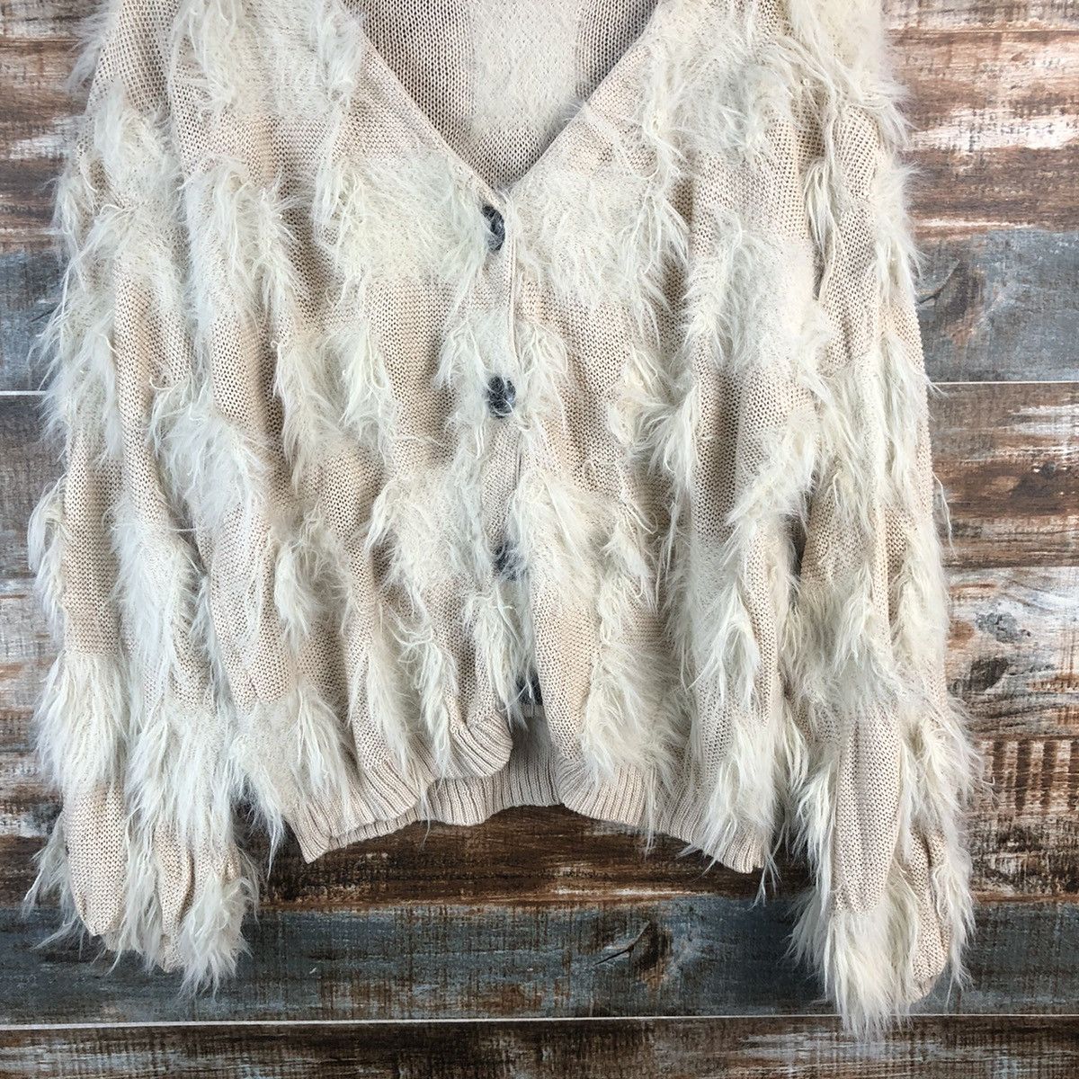 Homespun Knitwear DLL Mystic Brown Cardigan fur shaggy Knitwear #C020 Size US M / EU 48-50 / 2 - 6 Thumbnail