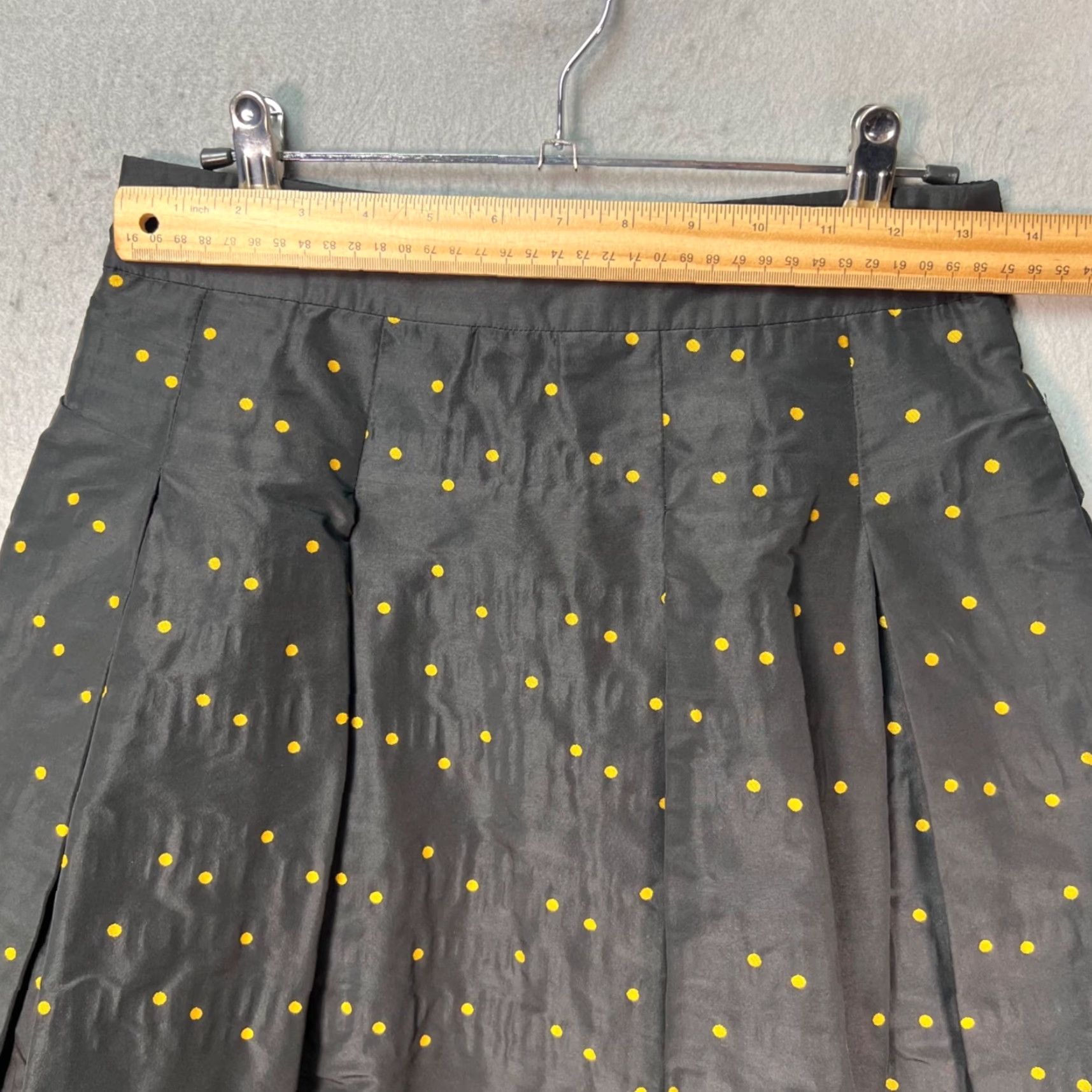 Vintage Cue Australia Womens Skirt Short A-Line Polka Dot Black & Yellow Size 8 Vintage No (Used) Size 30" / US 8 / IT 44 - 5 Thumbnail