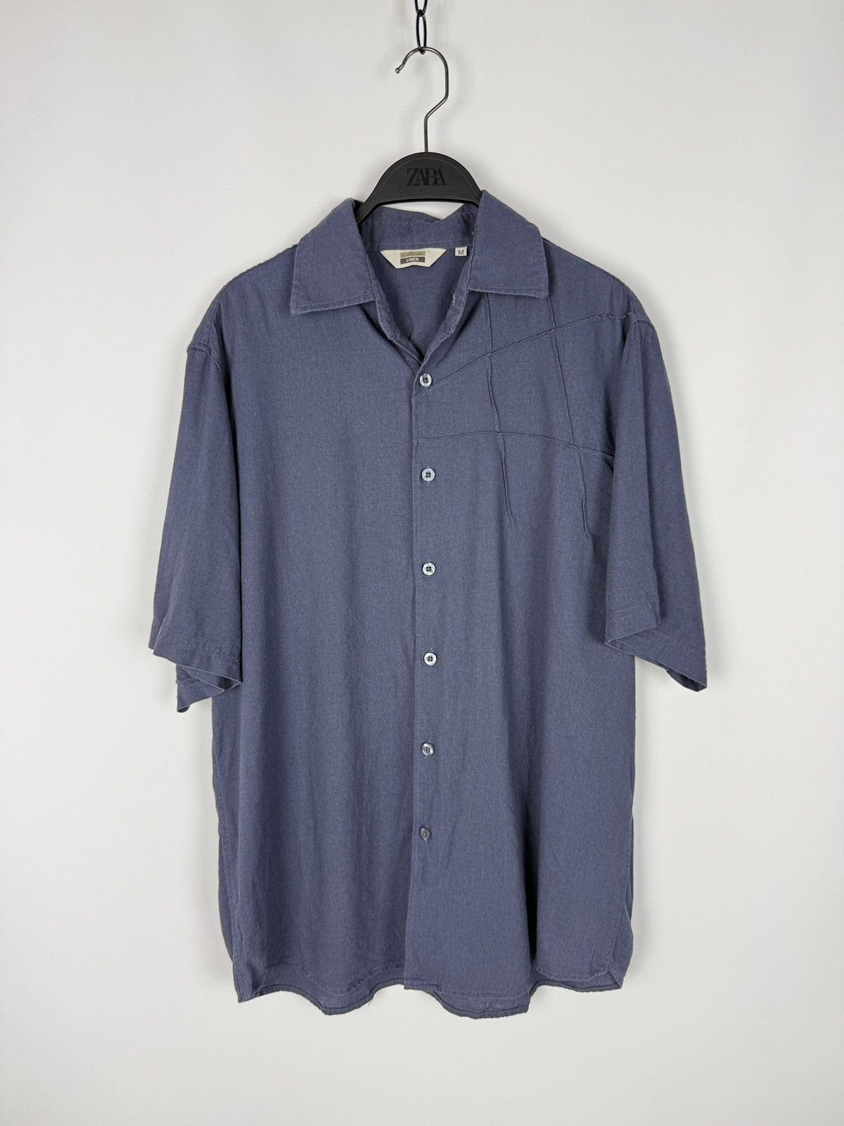Vintage Y2K Ben Smith Purple Combined Linen Boxy Short Sleeve Shirt Size US M / EU 48-50 / 2 - 1 Thumbnail