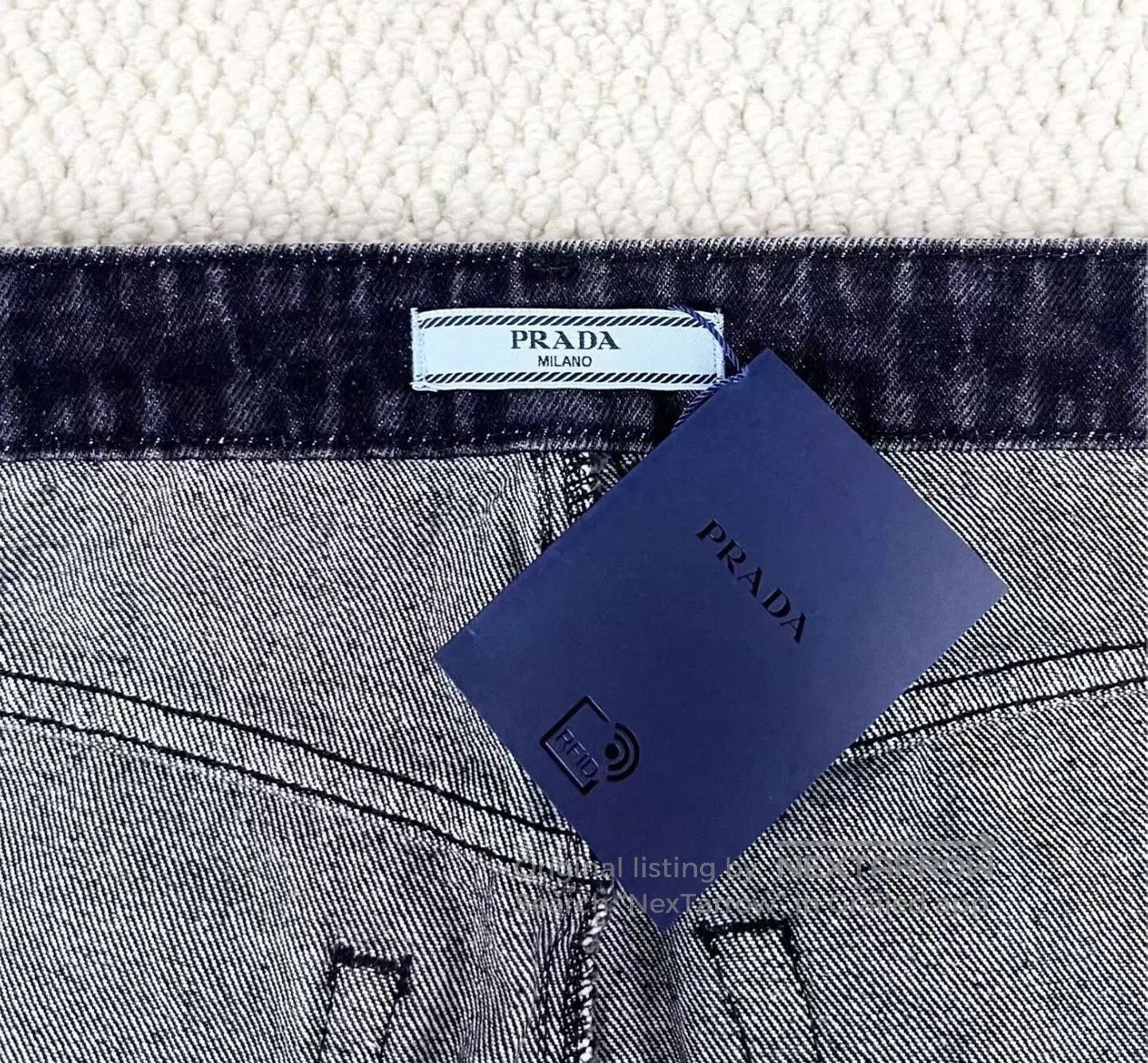 Prada Prada Washed Black Denim Skirt. Size 37" - 3 Thumbnail