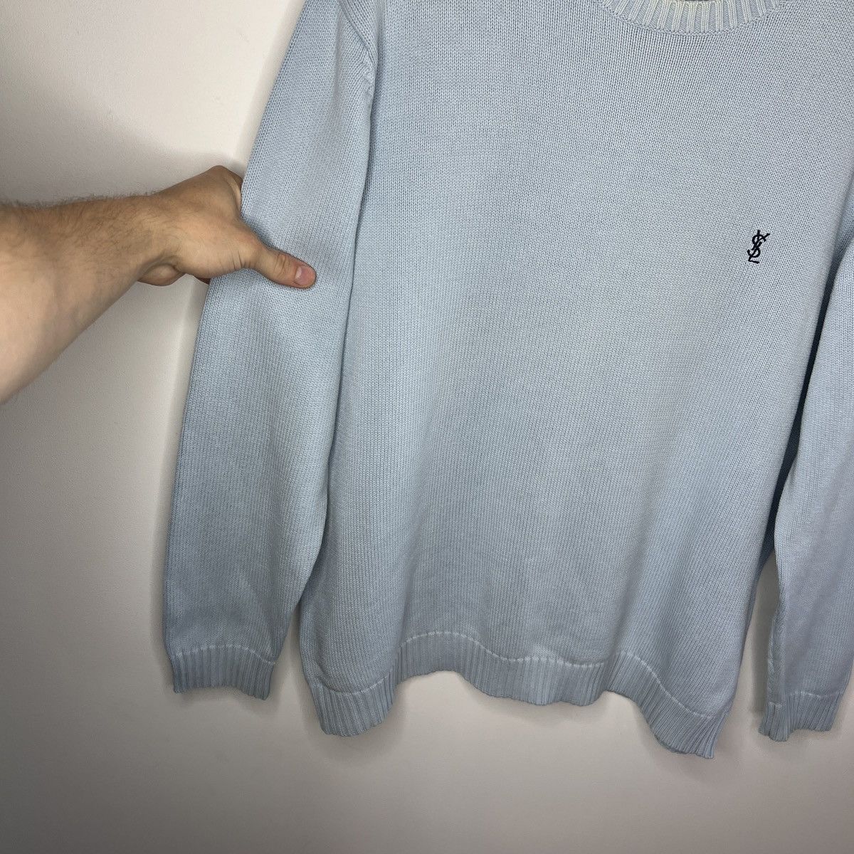 Yves Saint Laurent Vintage Yves Saint Laurent baby blue basic sweater YSL Size US M / EU 48-50 / 2 - 6 Thumbnail