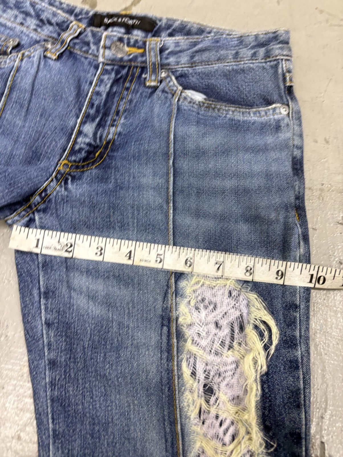If Six Was Nine Beast Flared Distress Denim Jeans Size US 28 / EU 44 - 14 Thumbnail