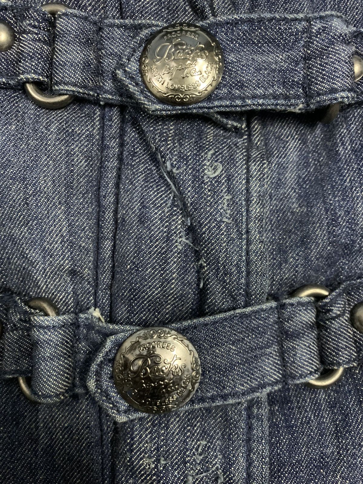 If Six Was Nine Japanese BACKS Faded Buckle Distressed Punk Denim Jacket Size US S / EU 44-46 / 1 - 7 Thumbnail