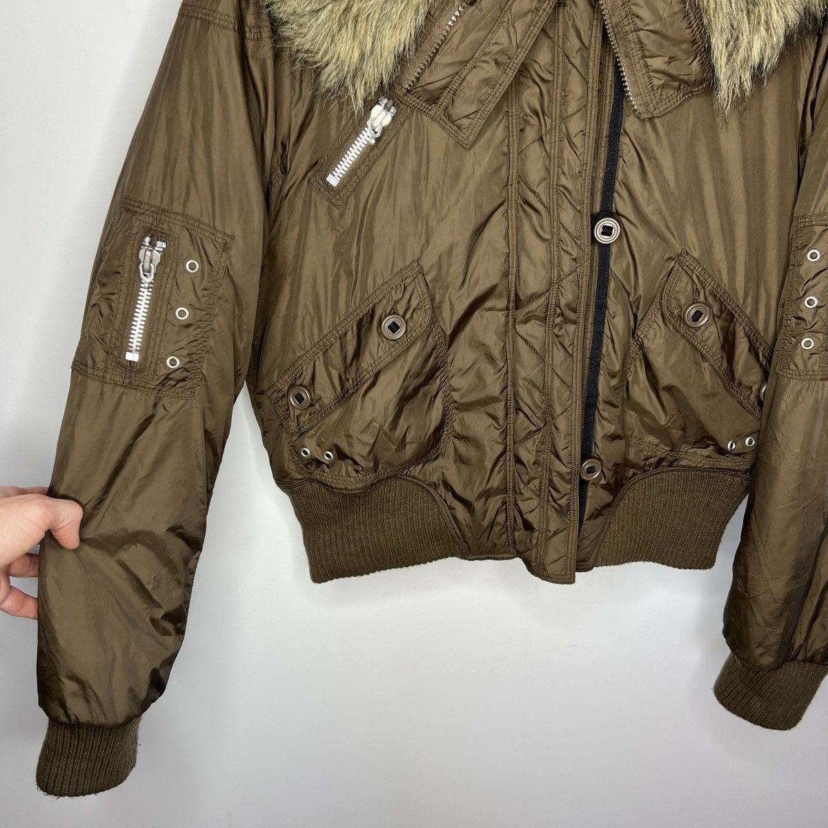 Hysteric Glamour × Japanese Brand × Le Grande Bleu (L.G.B.) Women's Boxy Cropped Avant Garde Faux Fur Jacket Size M / US 6-8 / IT 42-44 - 5 Thumbnail
