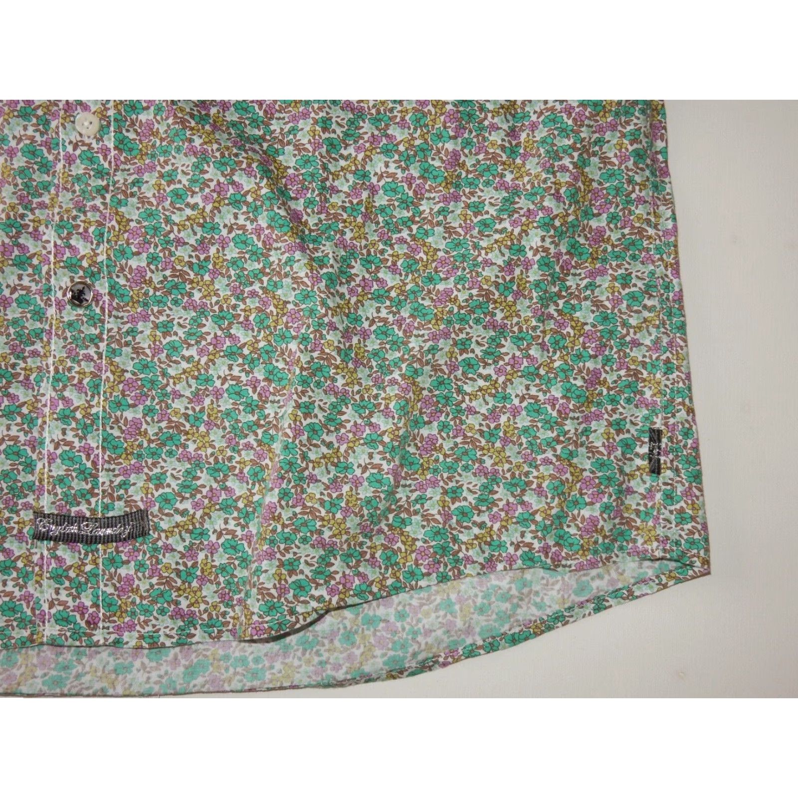 English Laundry VINTAGE English Laundry Men's Shirt Long Sleeve Floral Cotton Size Large Green Size US L / EU 52-54 / 3 - 2 Thumbnail