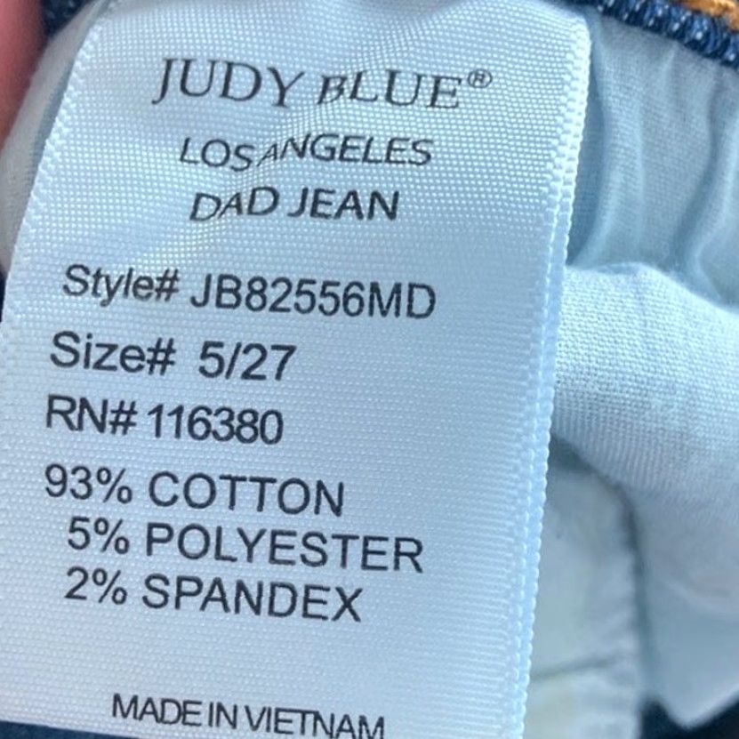 Vintage Judy Blue Jeans Women's Jeans Denim Dad Jean Button Fly Stretch 5/27 Regular Straight 5-Pocket Denim Blue Women Size 27" / US 4 / IT 40 - 5 Thumbnail